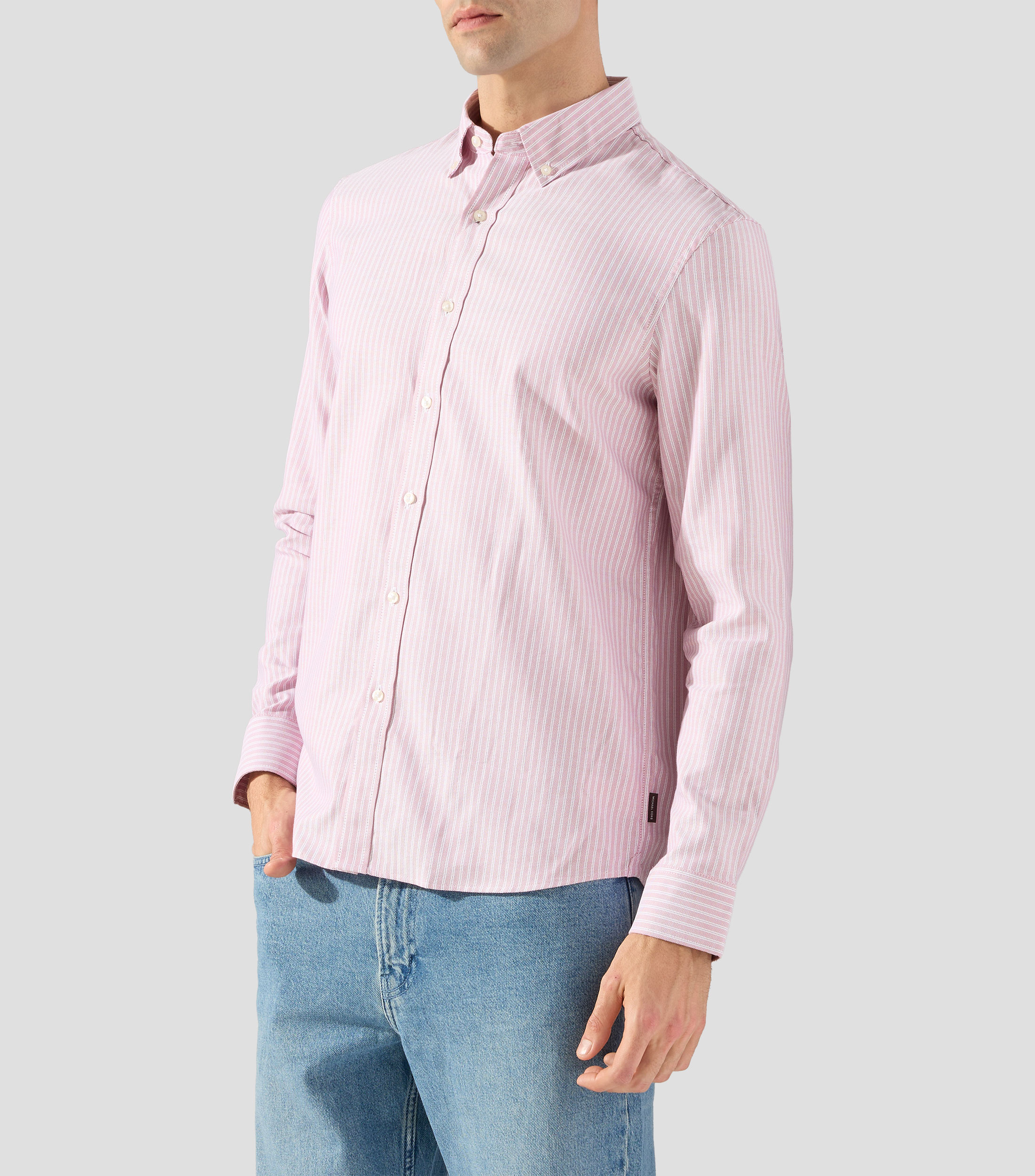 Camisa de rayas con manga larga Hombre