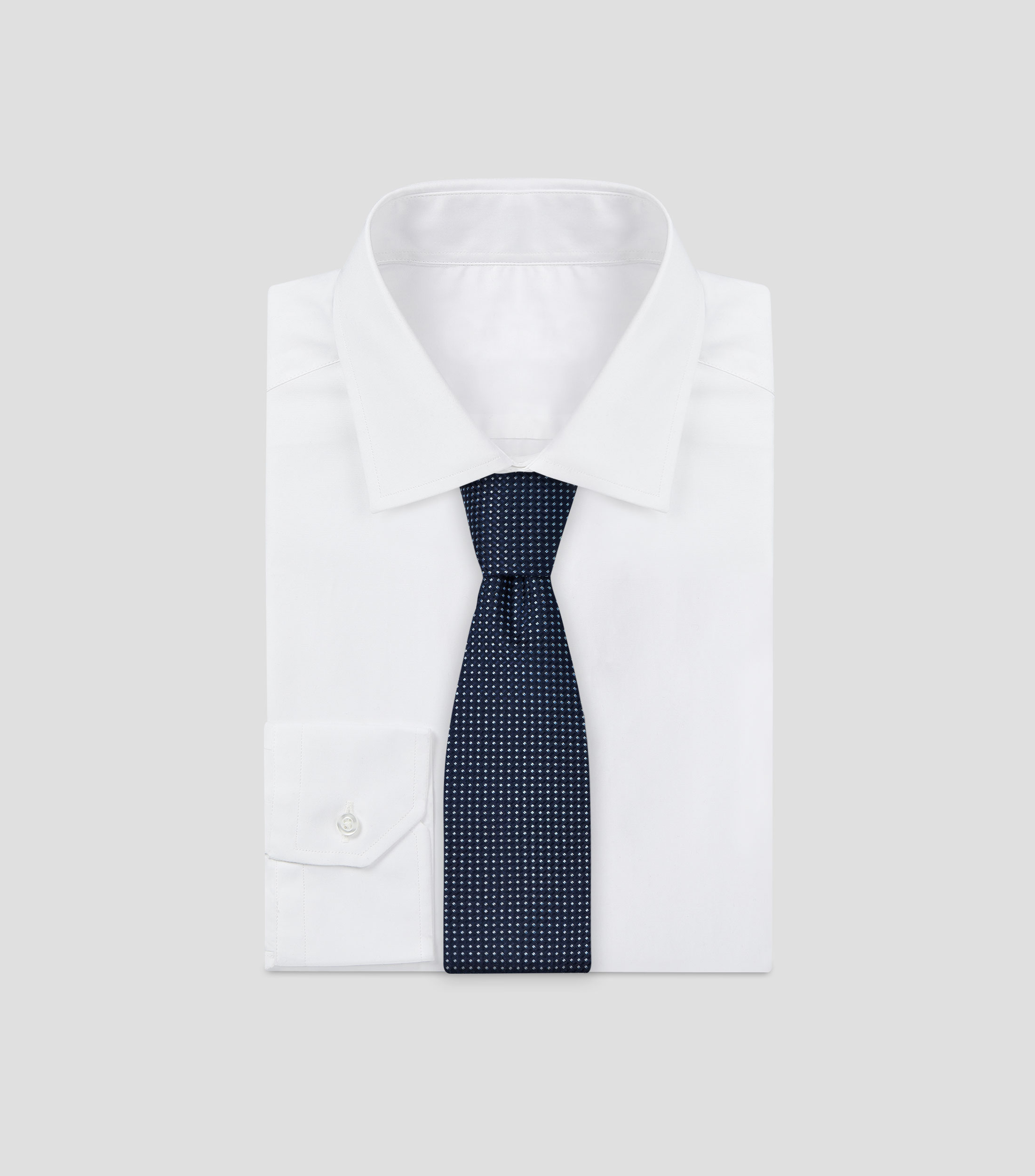 Corbata ancha azul polkadots