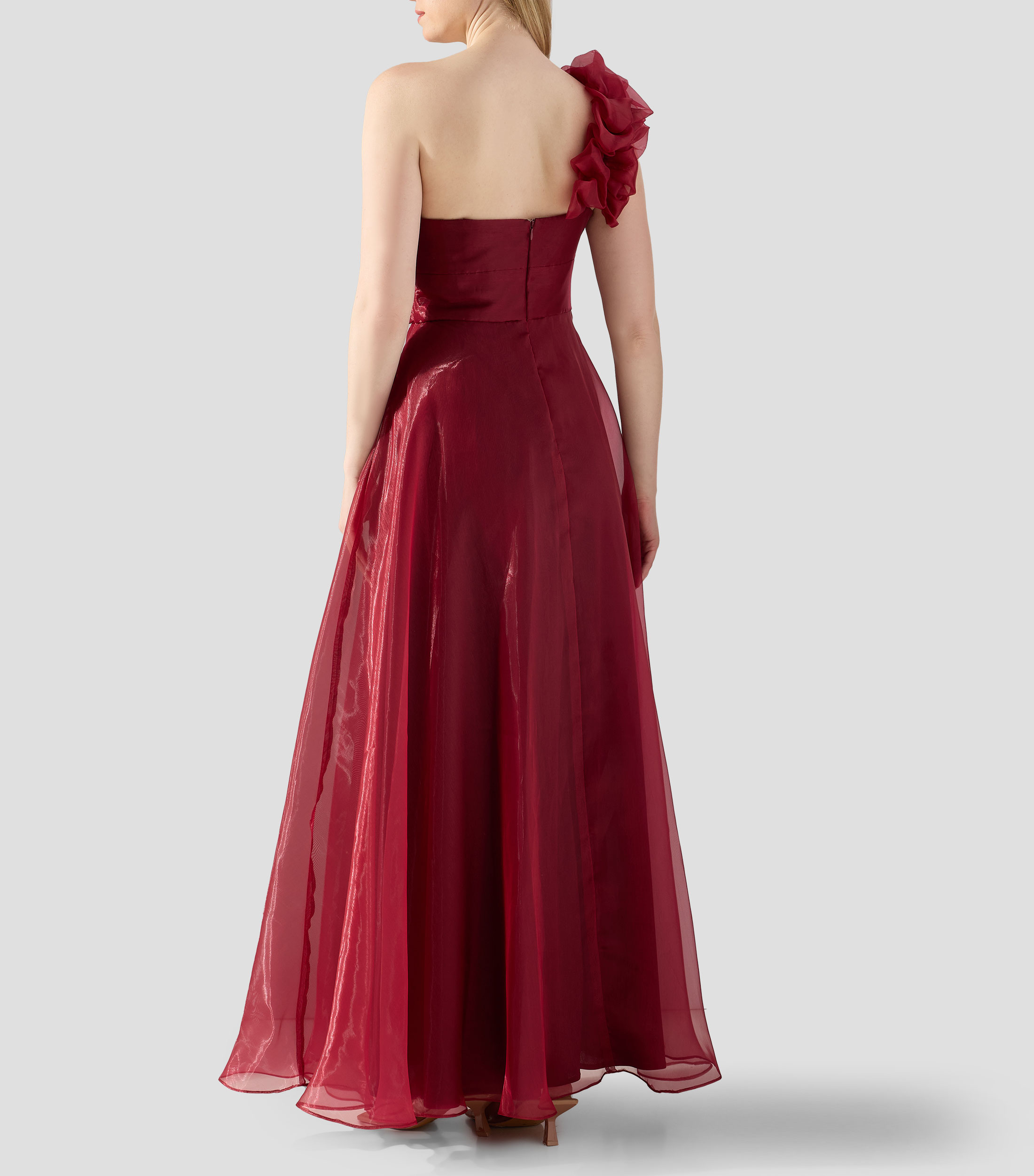 Vestido de fiesta largo liso Mujer