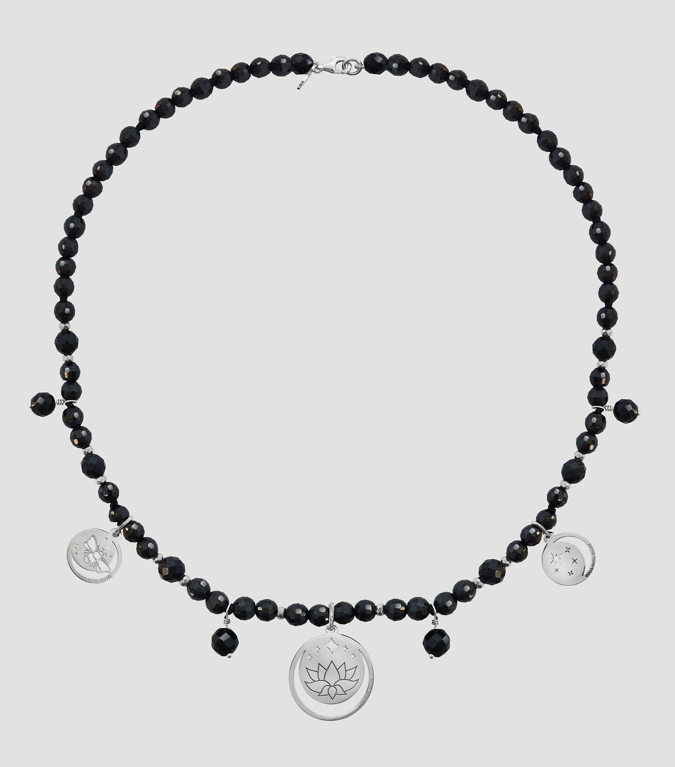 Collar en plata .925 con 3 charms Mujer
