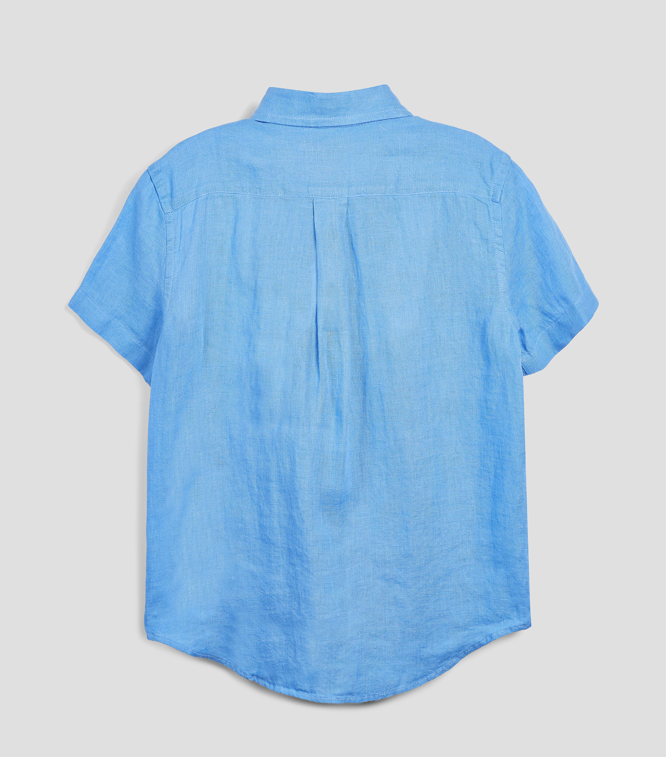 Camisa lisa de lino manga corta Niño