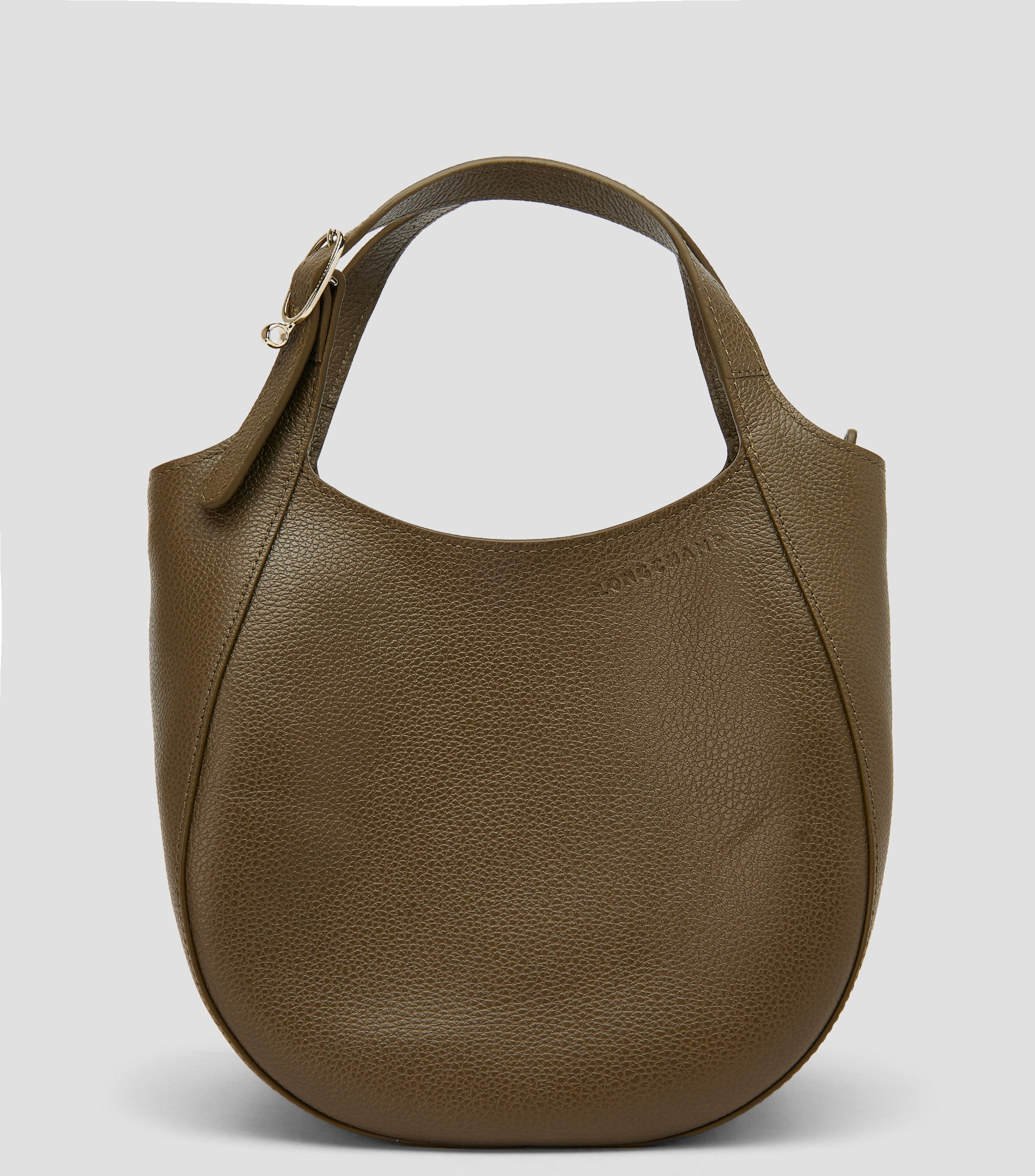 Bolsa de mano verde olivo en piel Le Foulonné granulada Mujer