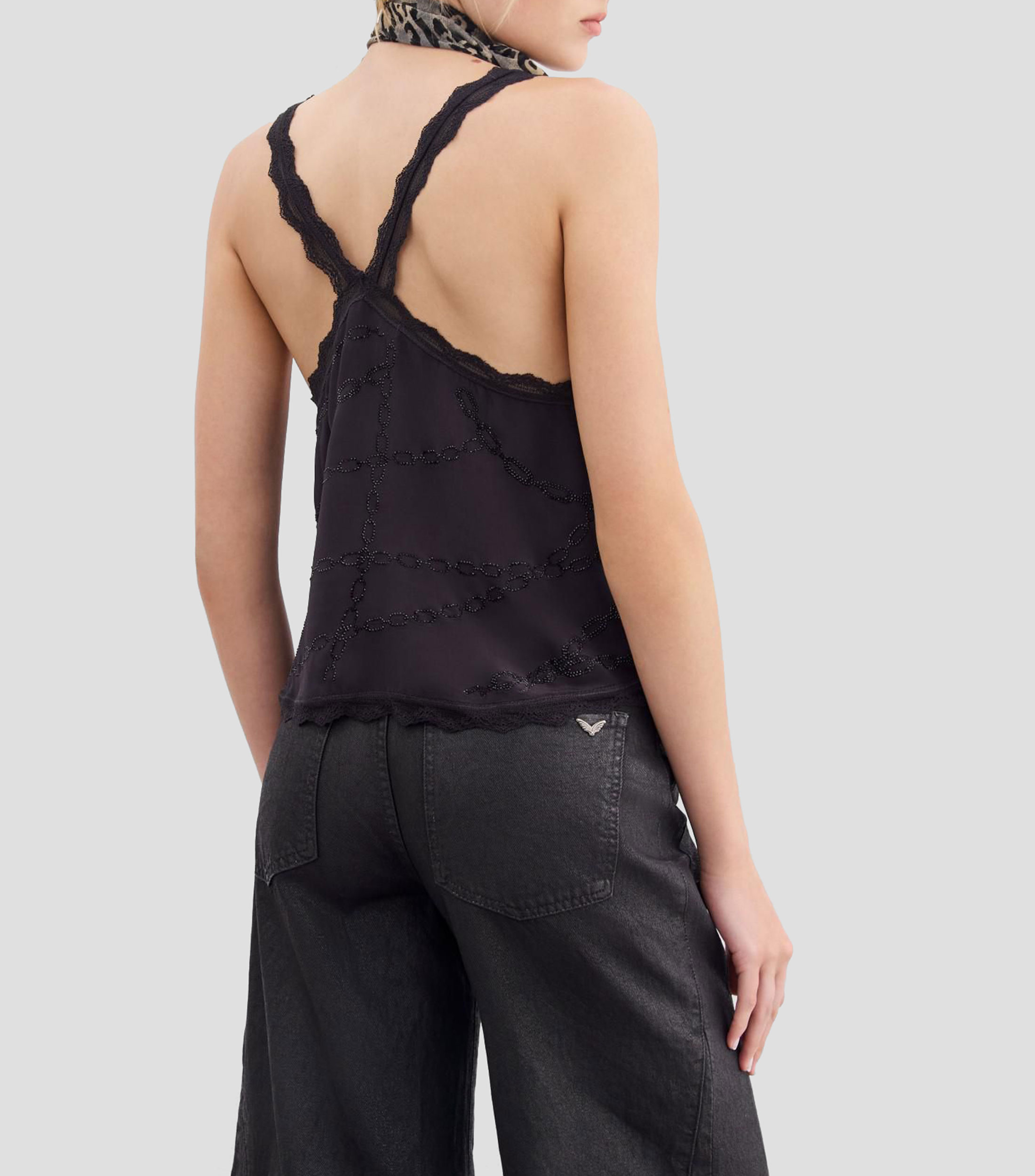 Blusa lisa sin mangas Mujer