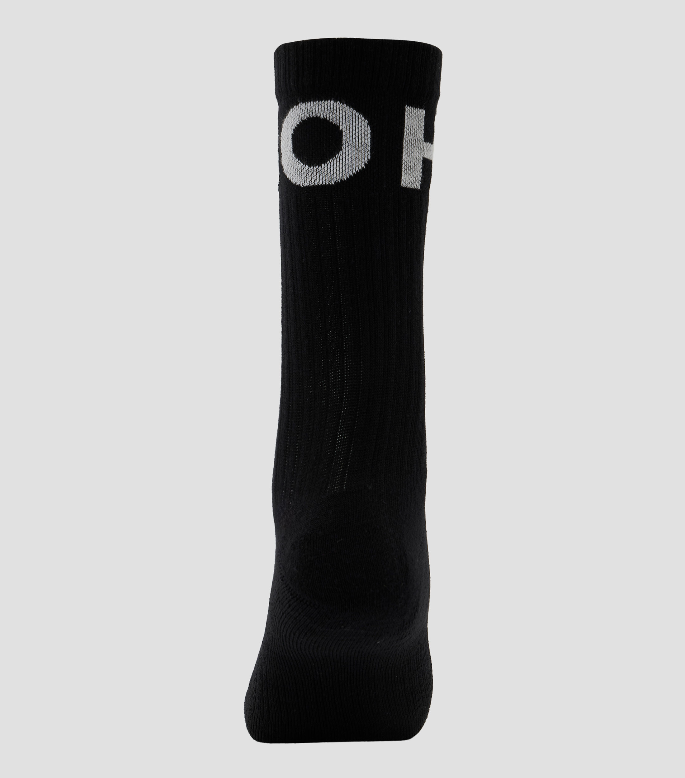 Paquete de tres pares de calcetines cortos en canalé con logos Hombre