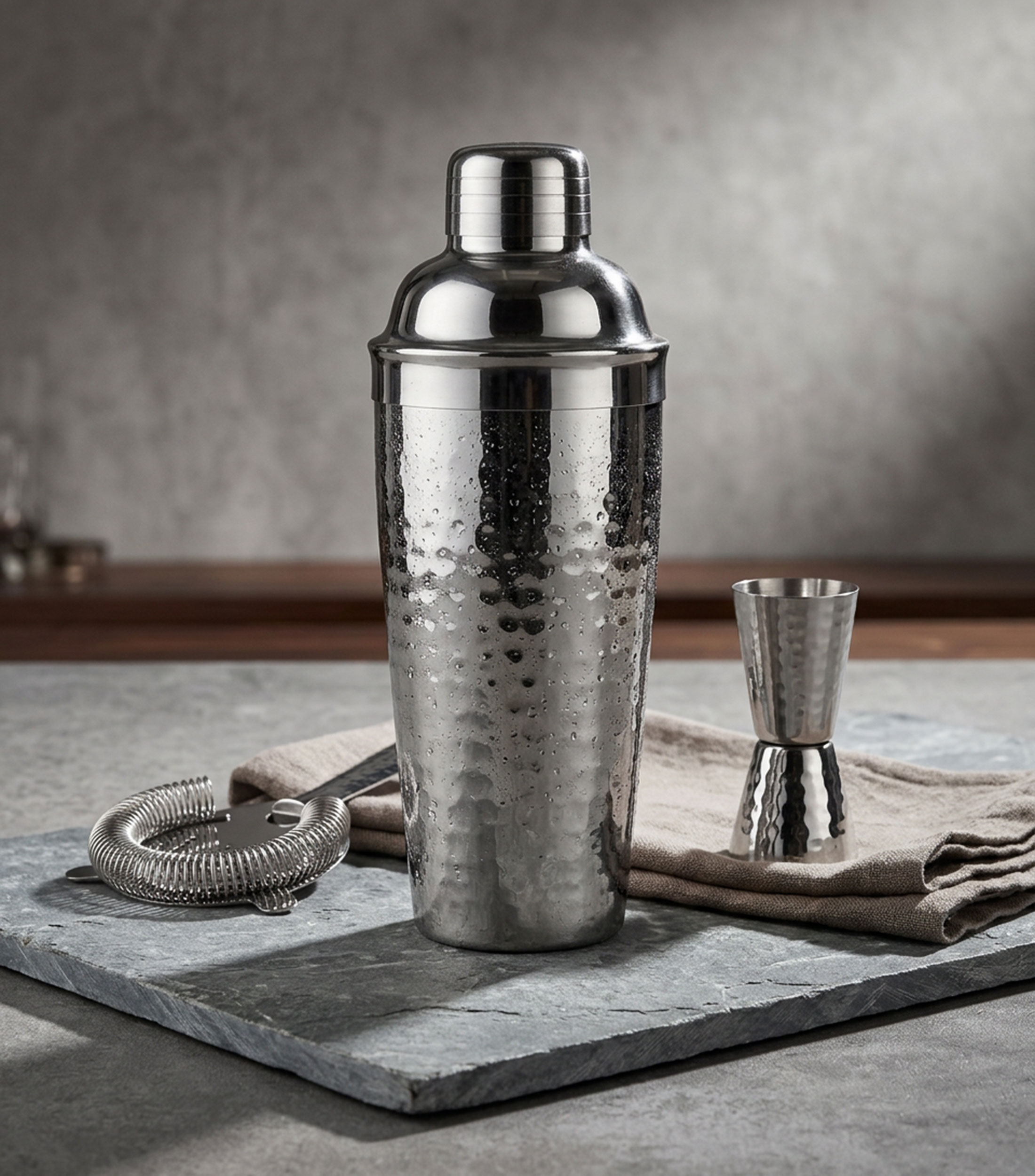 Shaker Martillado de Acero Inoxidable