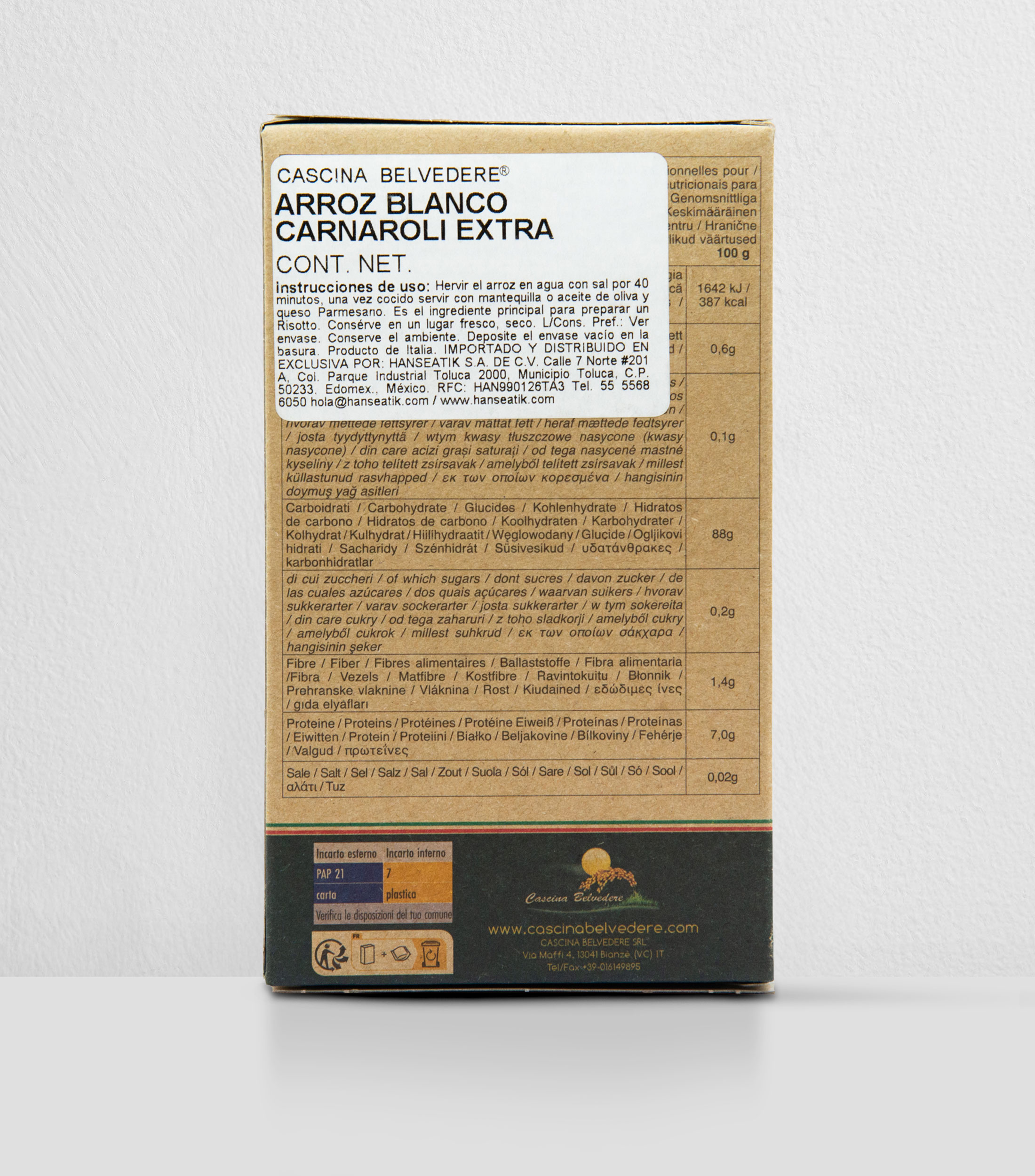 Arroz blanco Carnaroli extra, 500 g