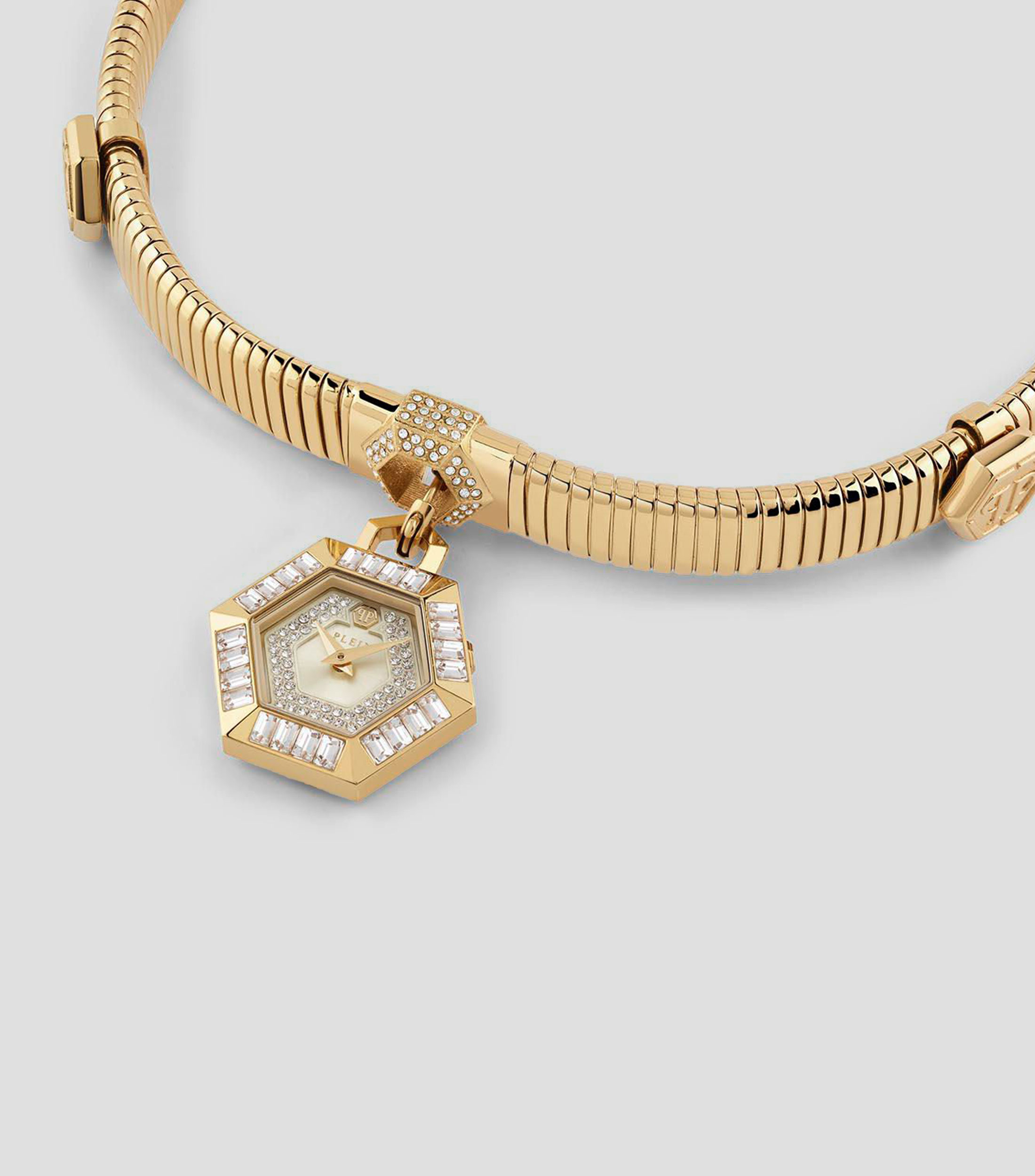 Reloj collar para Mujer Snake Hexagon casual dorado