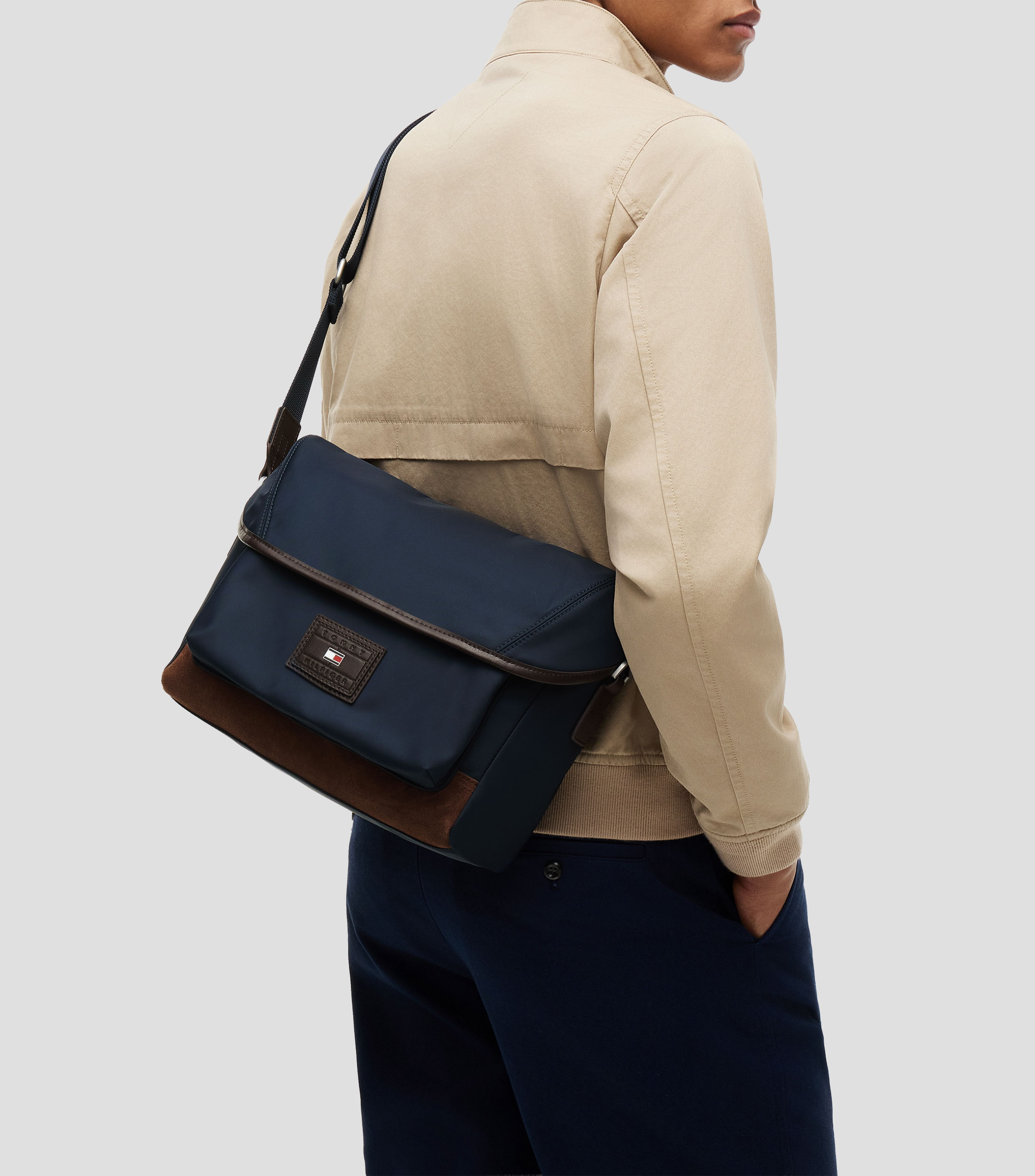 Bolso Messenger liso Hombre