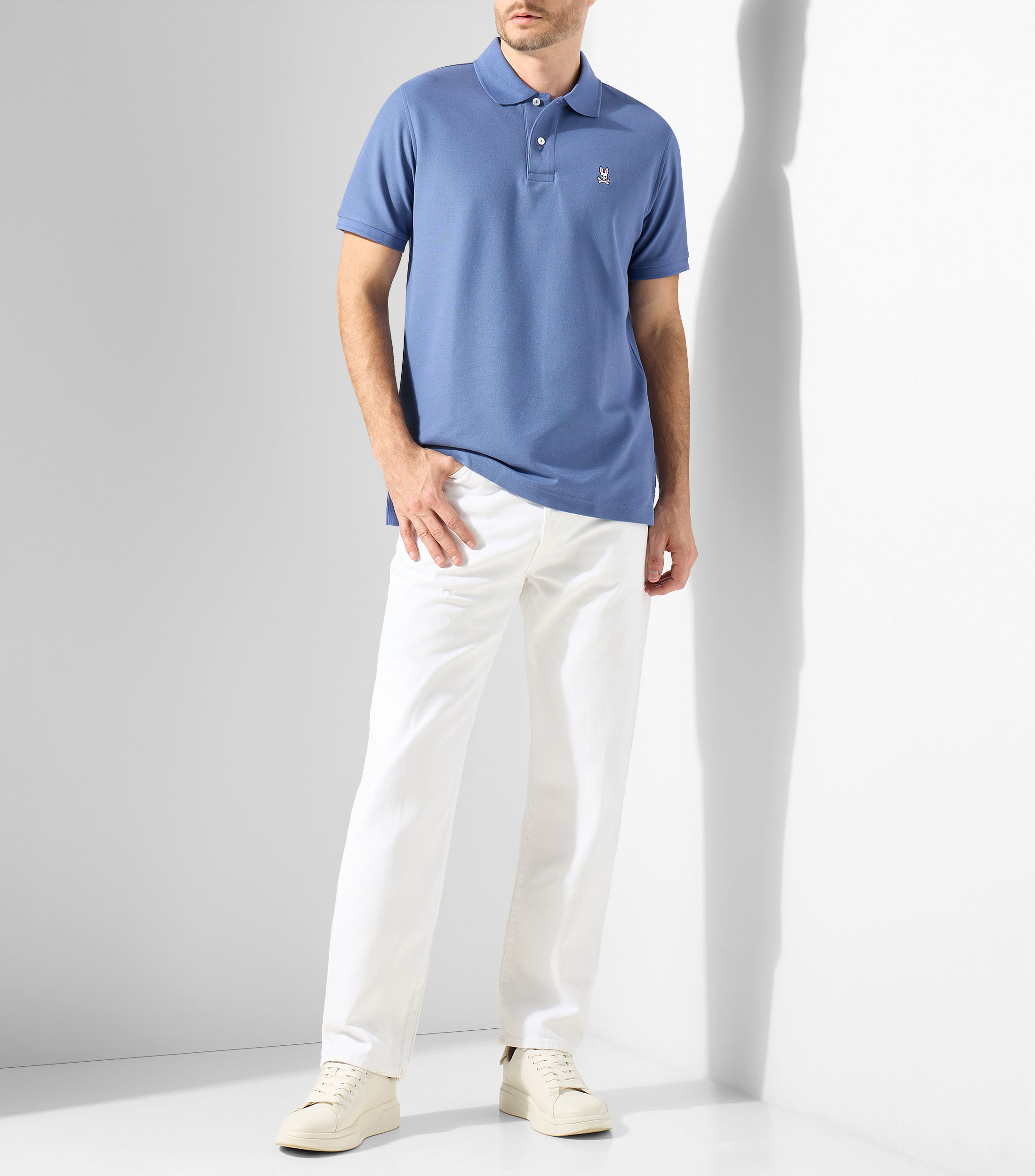 Playera polo manga corta lisa Hombre