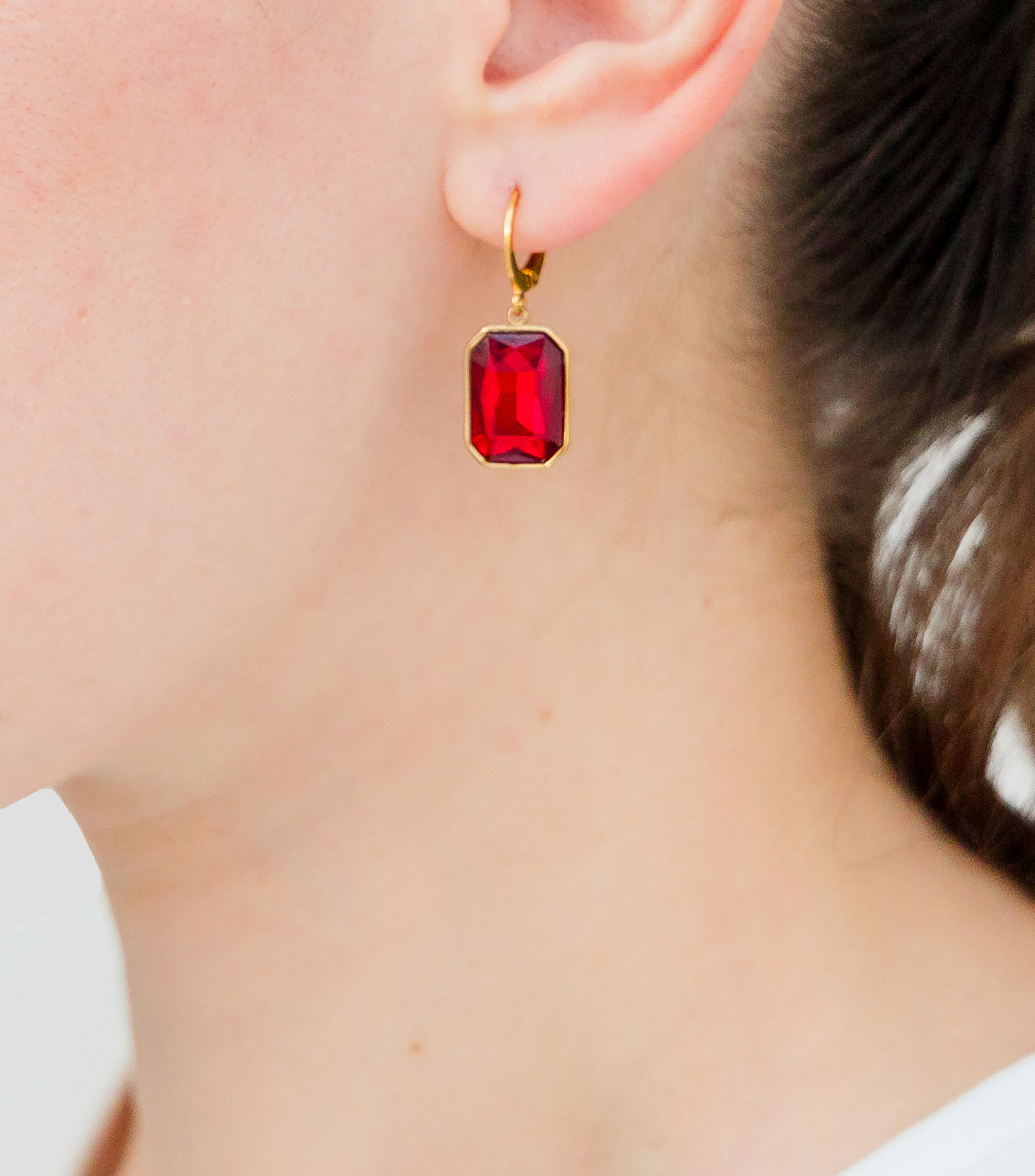 Aretes con cristal Mujer