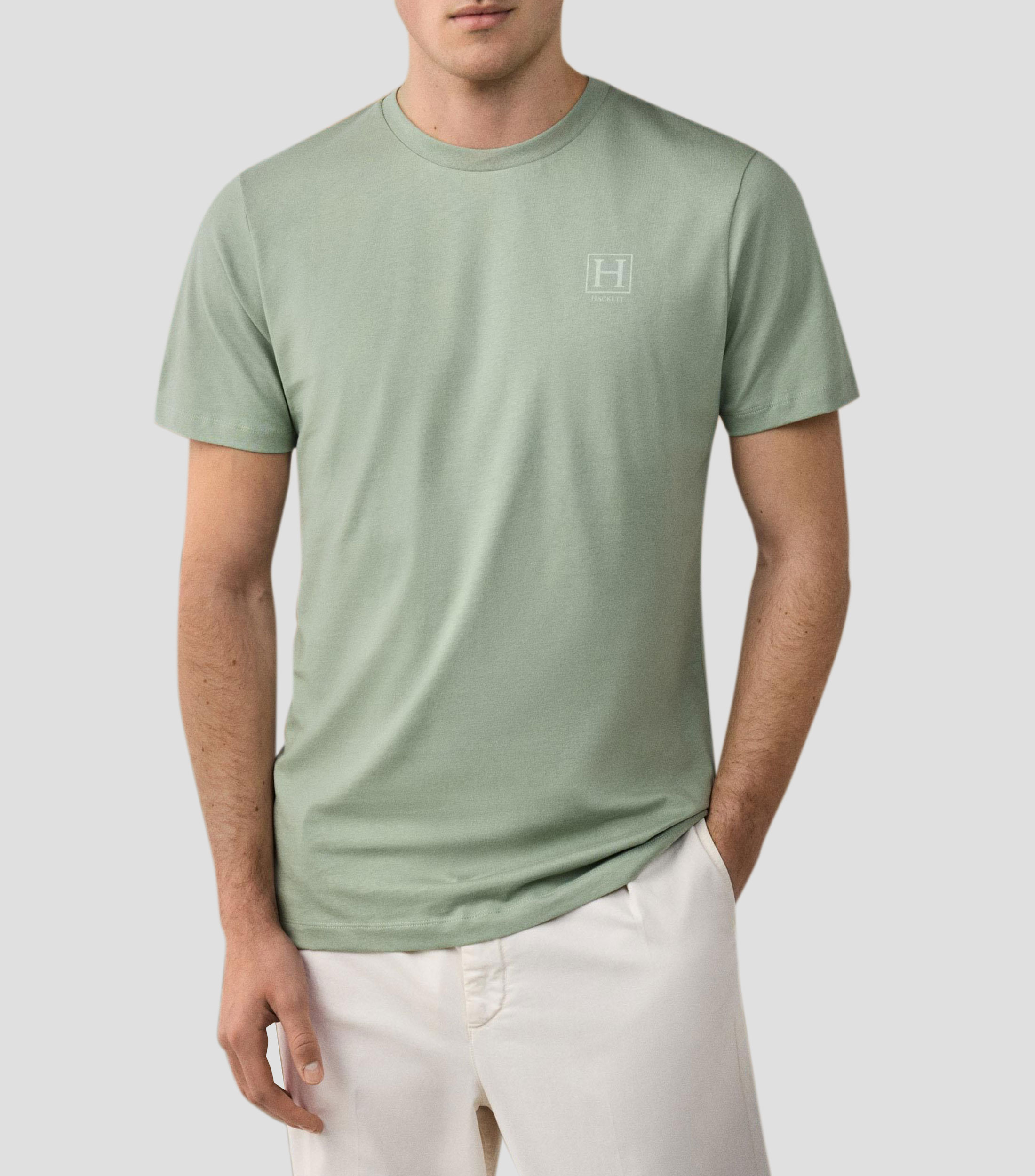 Playera cuello redondo manga corta lisa Hombre