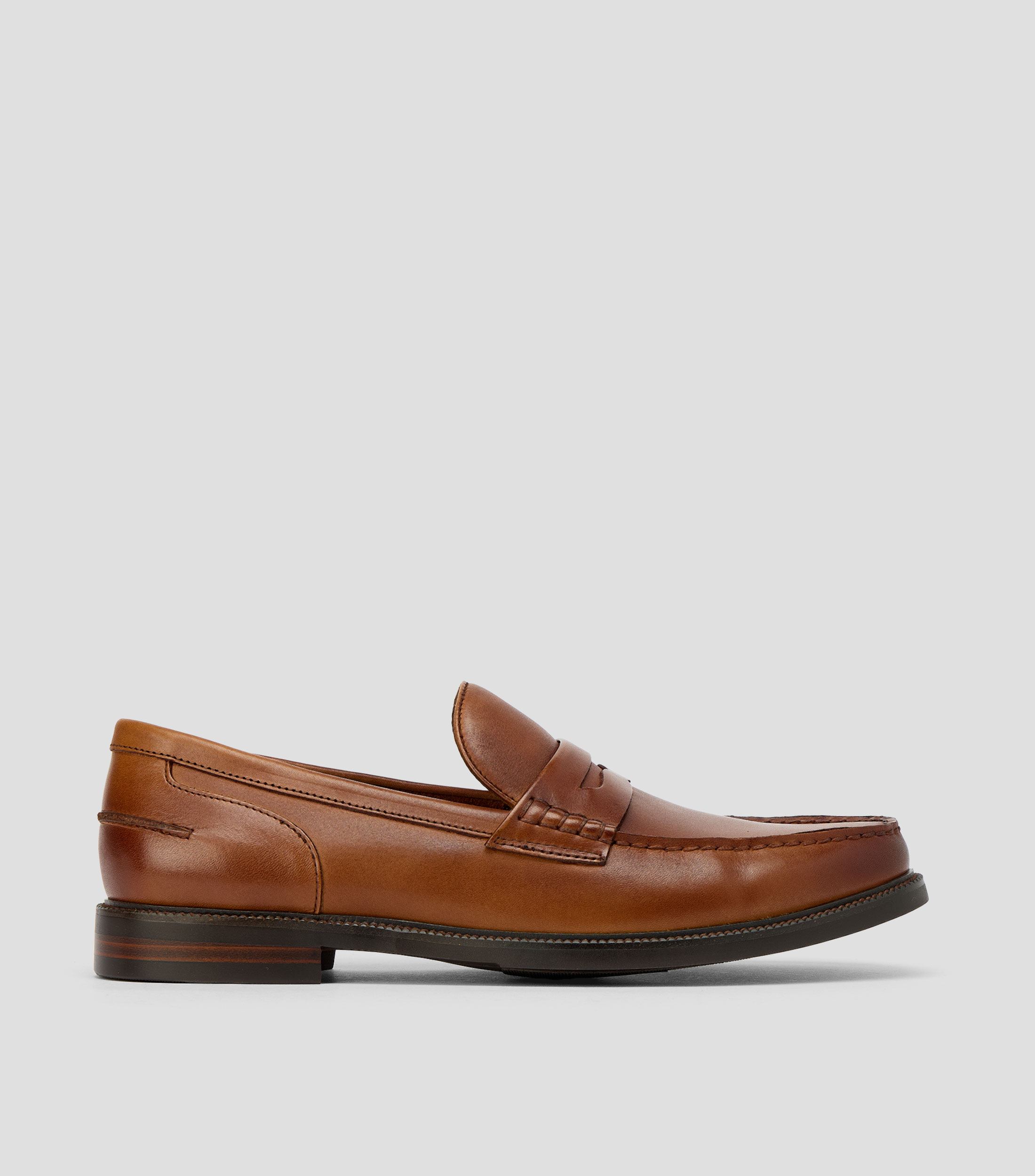Mocasines en piel con banda Hombre