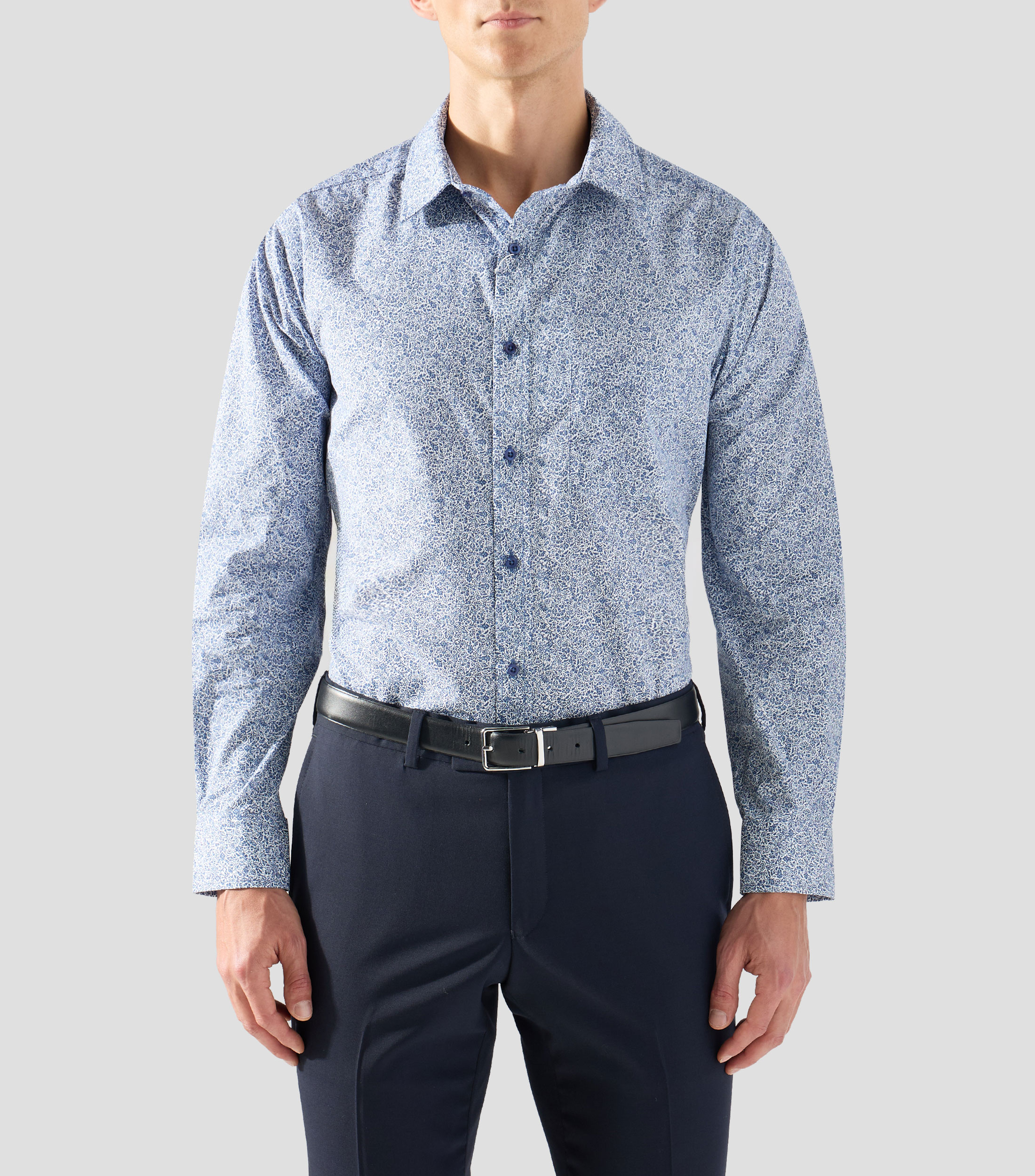 Camisa estampada manga larga Hombre