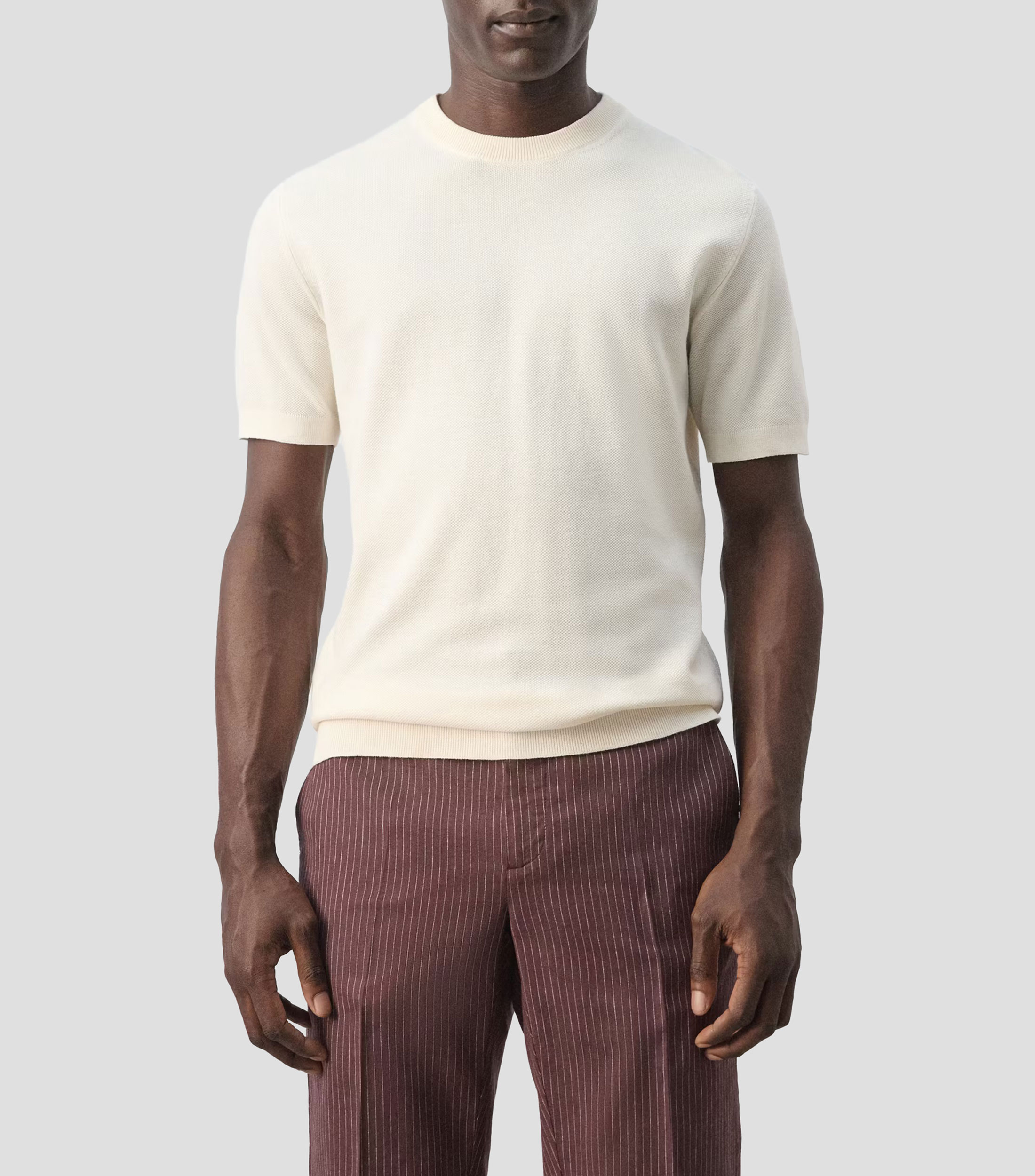 Playera cuello redondo manga corta lisa Hombre