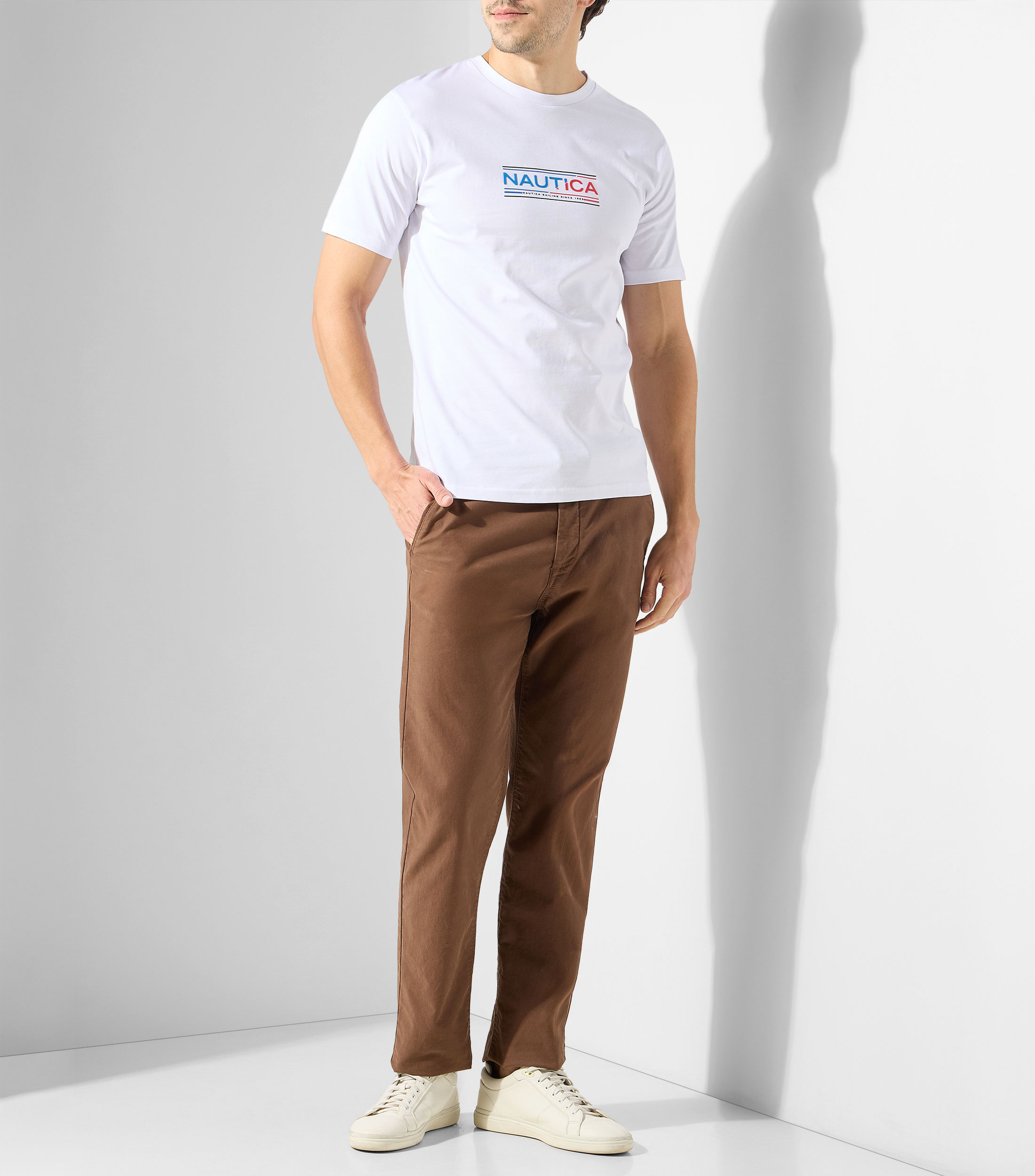 Playera cuello redondo manga corta estampada Hombre