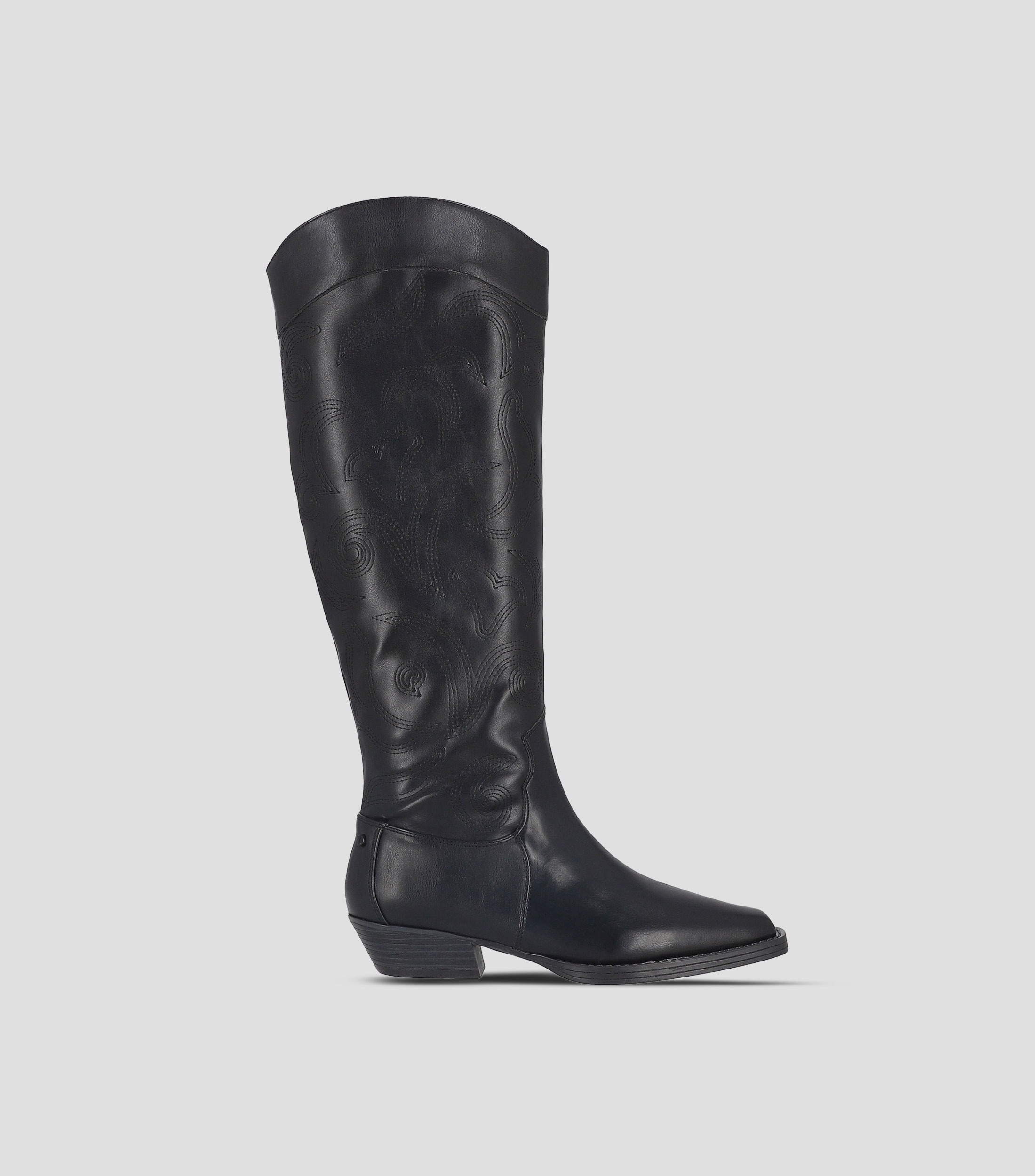 Botas vaqueras largas WeModri con tacon bajo cuadrado Mujer