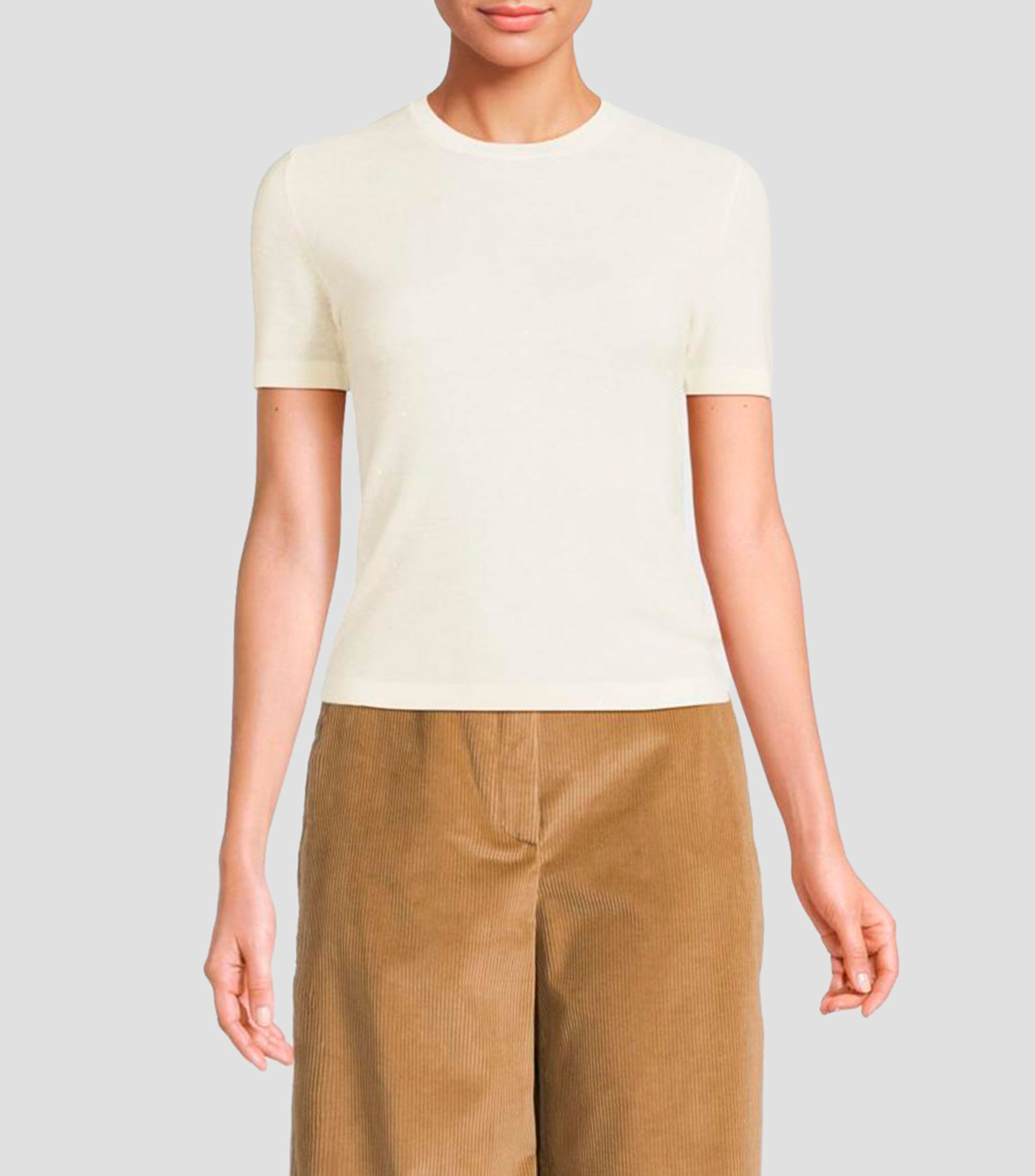 Playera cuello redondo manga corta lisa Mujer