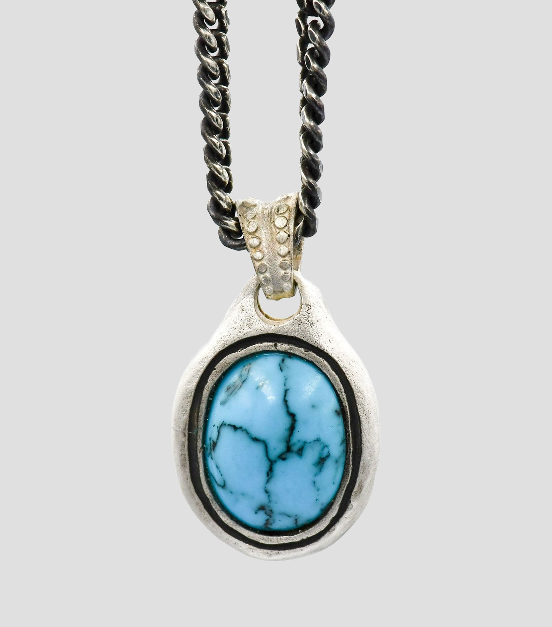 Dije en plata .925 con turquesa Hombre