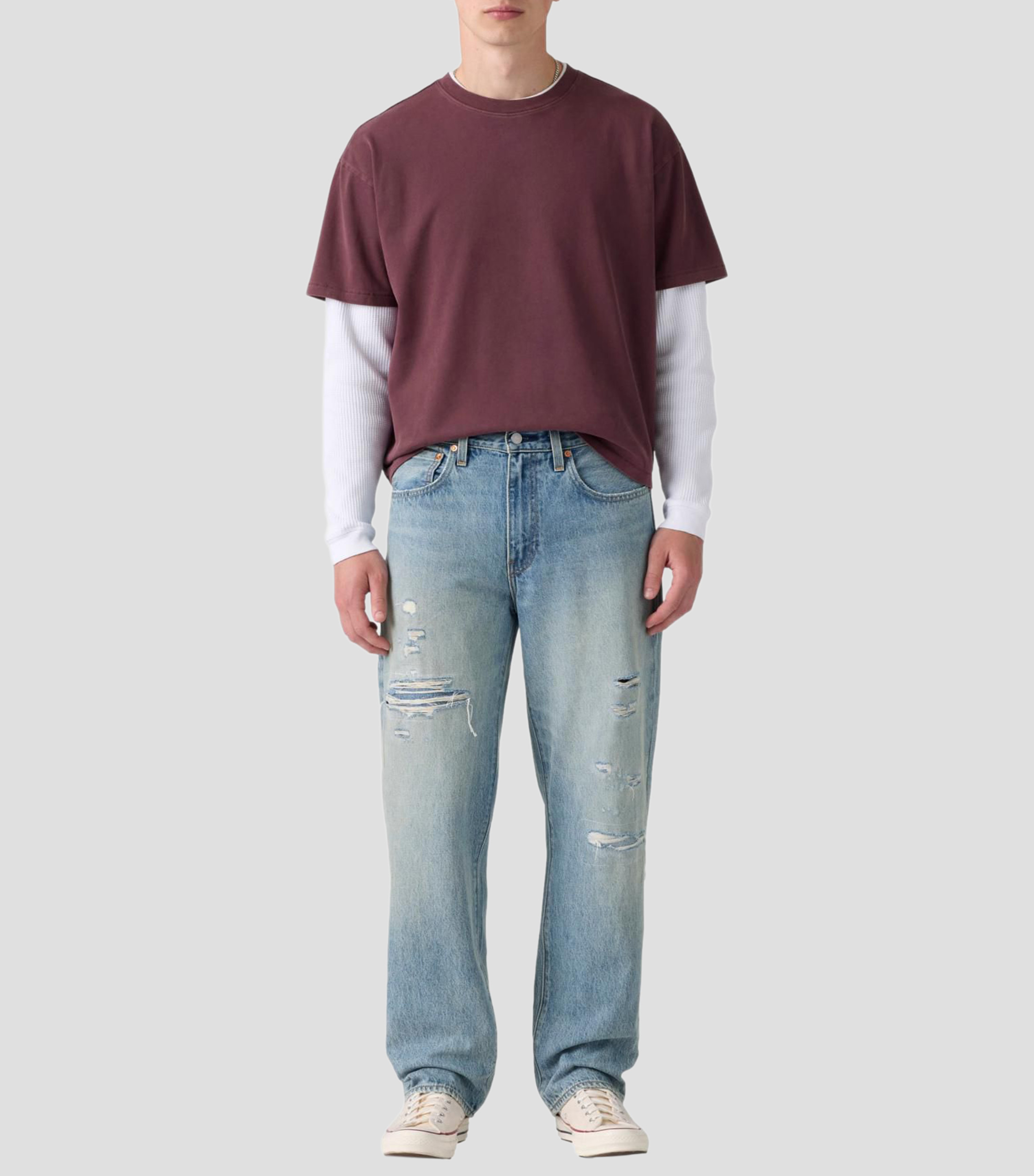 Jeans de Mezclilla Relaxed Hombre