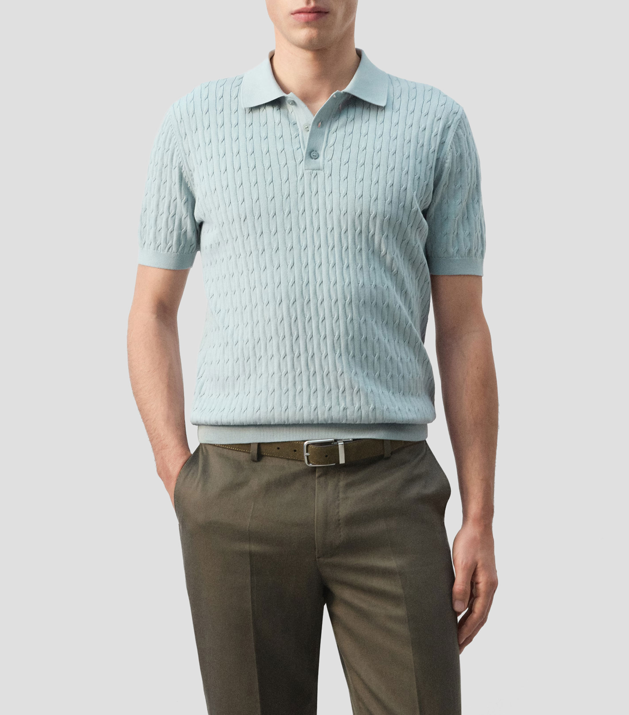 Playera polo manga corta lisa Hombre