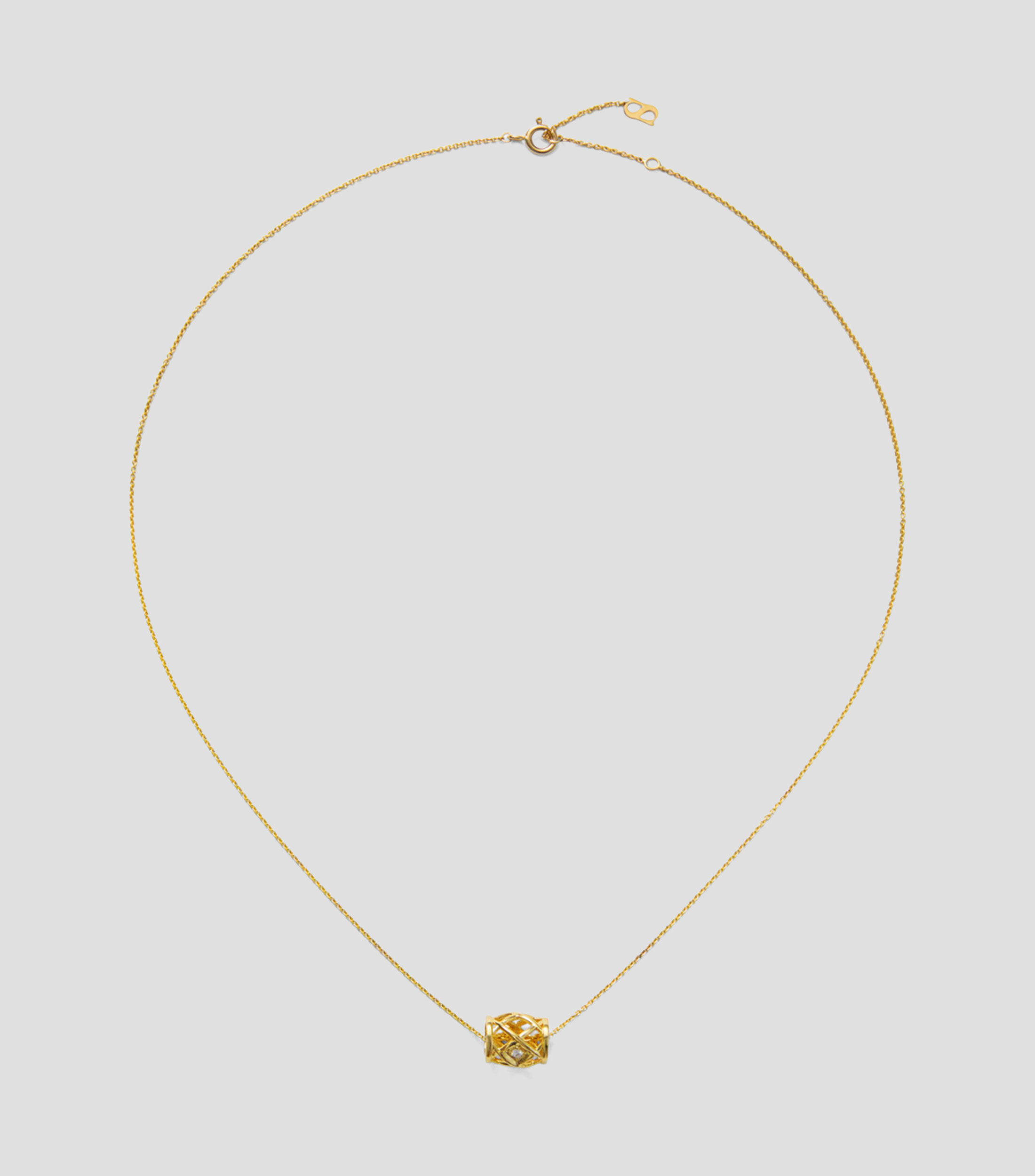 Collar en Oro amarillo de 18 Kilates con diamante Aspa Mujer