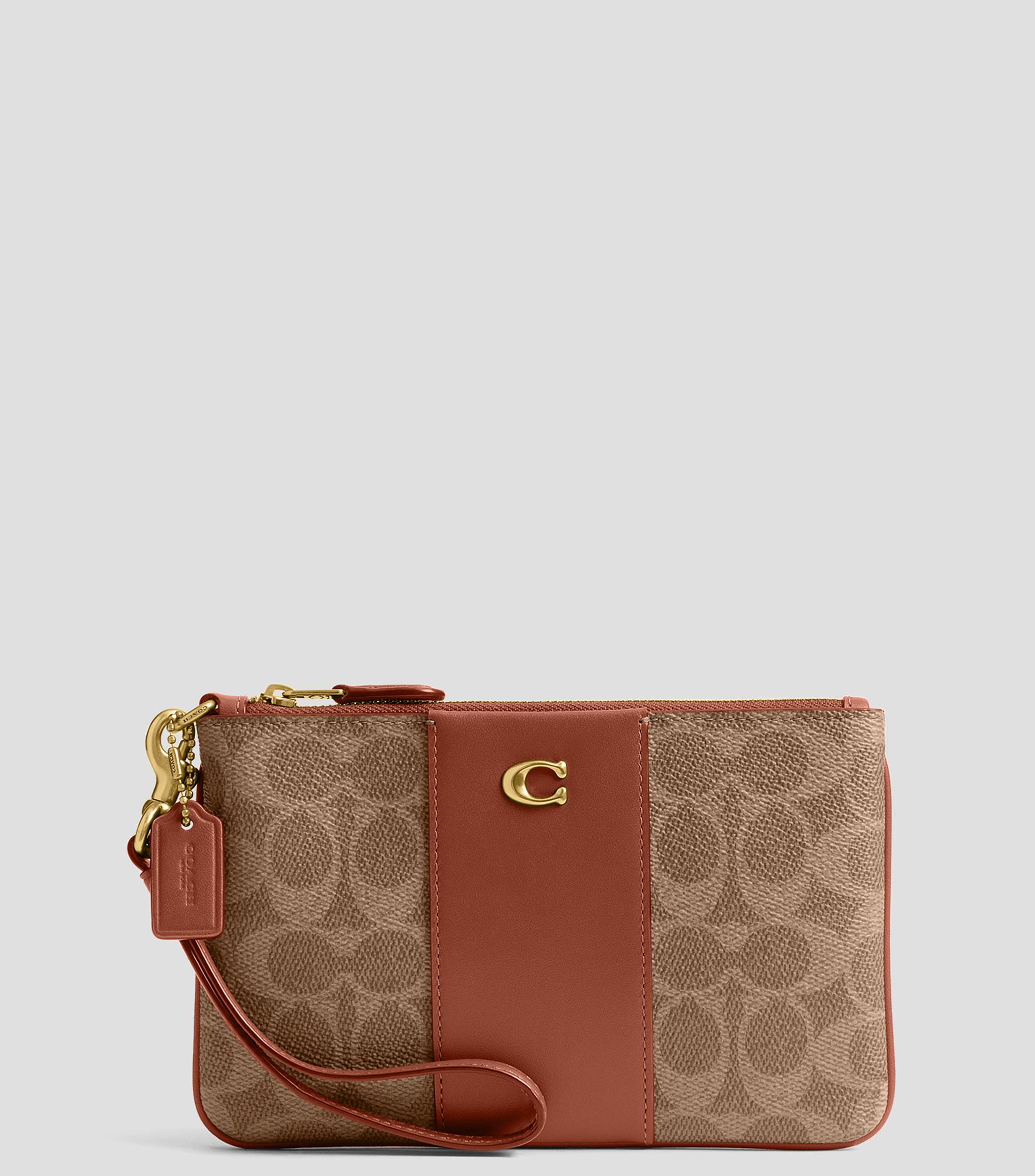 Bolsa Mini wristlet cafe estampada Mujer