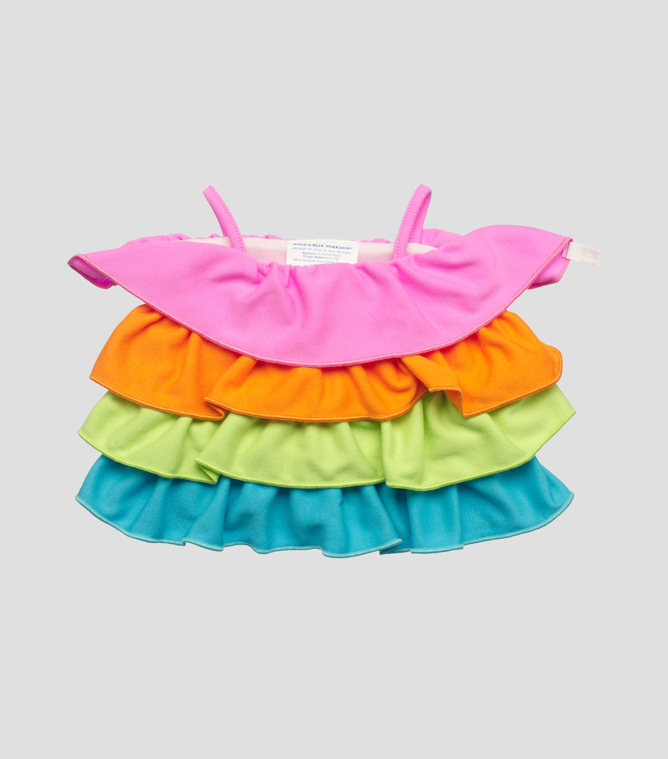 Vestido con olanes para muñeco de peluche