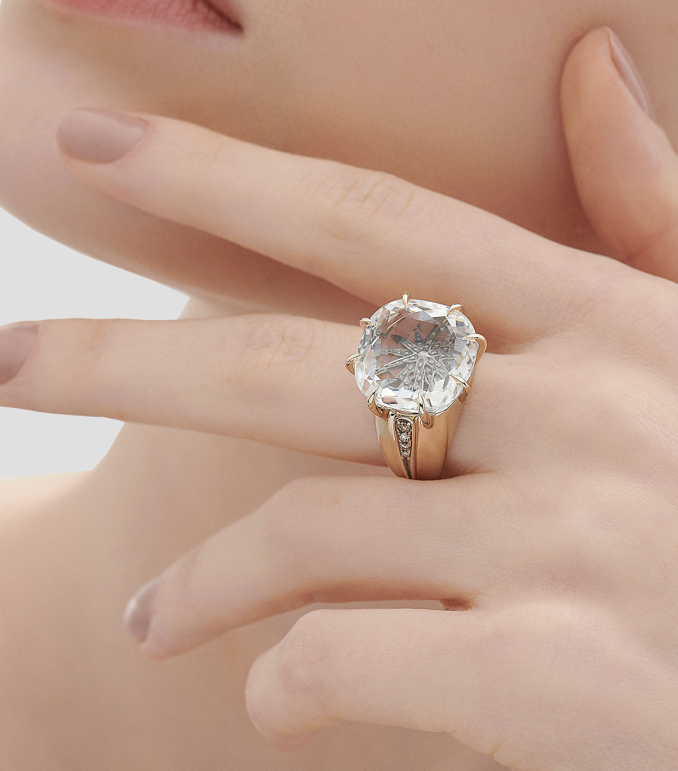 Anillo en oro de 18 kilates con diamantes Moonlight Crystal Mujer