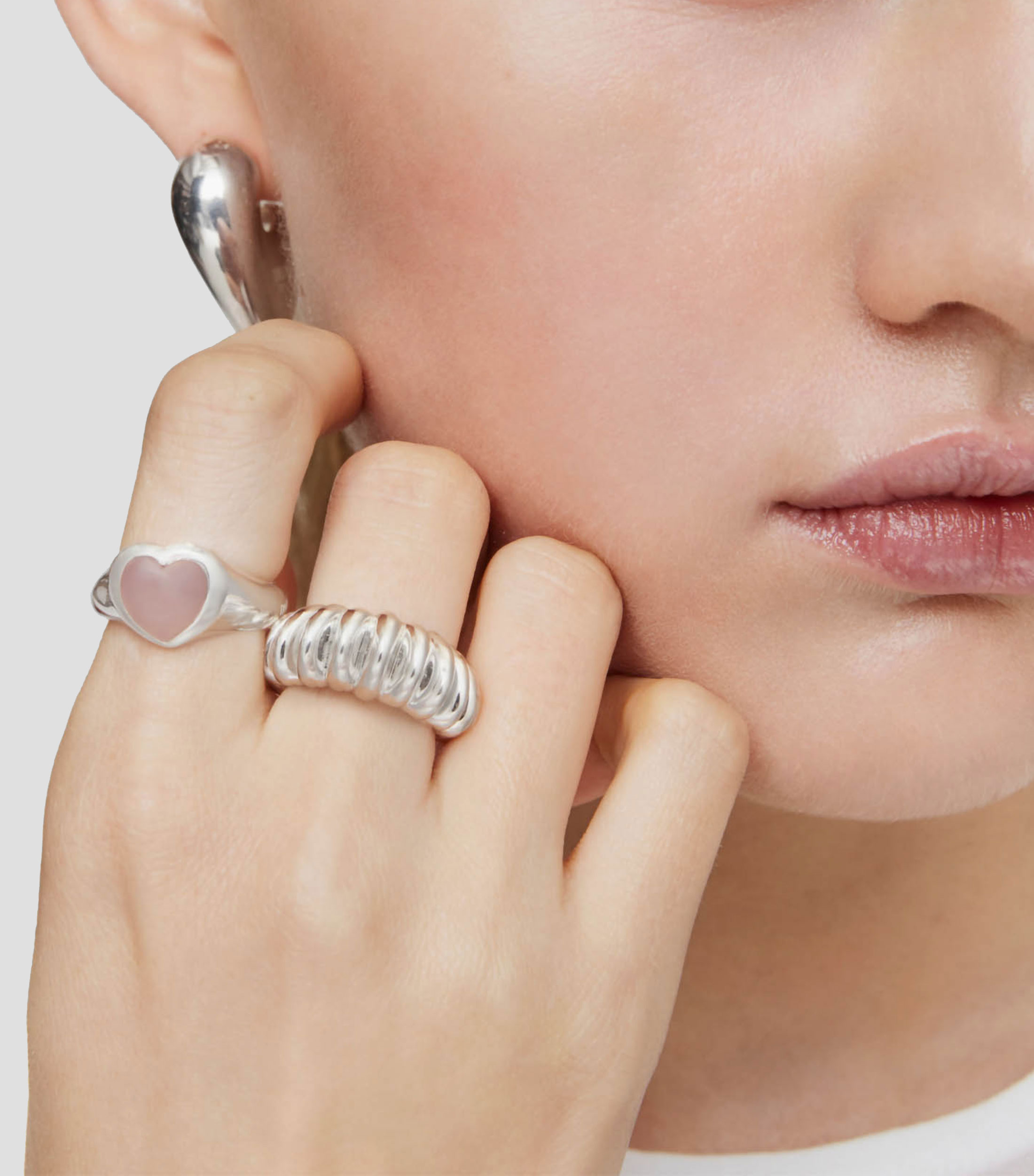 Anillo en plata .925 Bold Motif con calcedonia Mujer