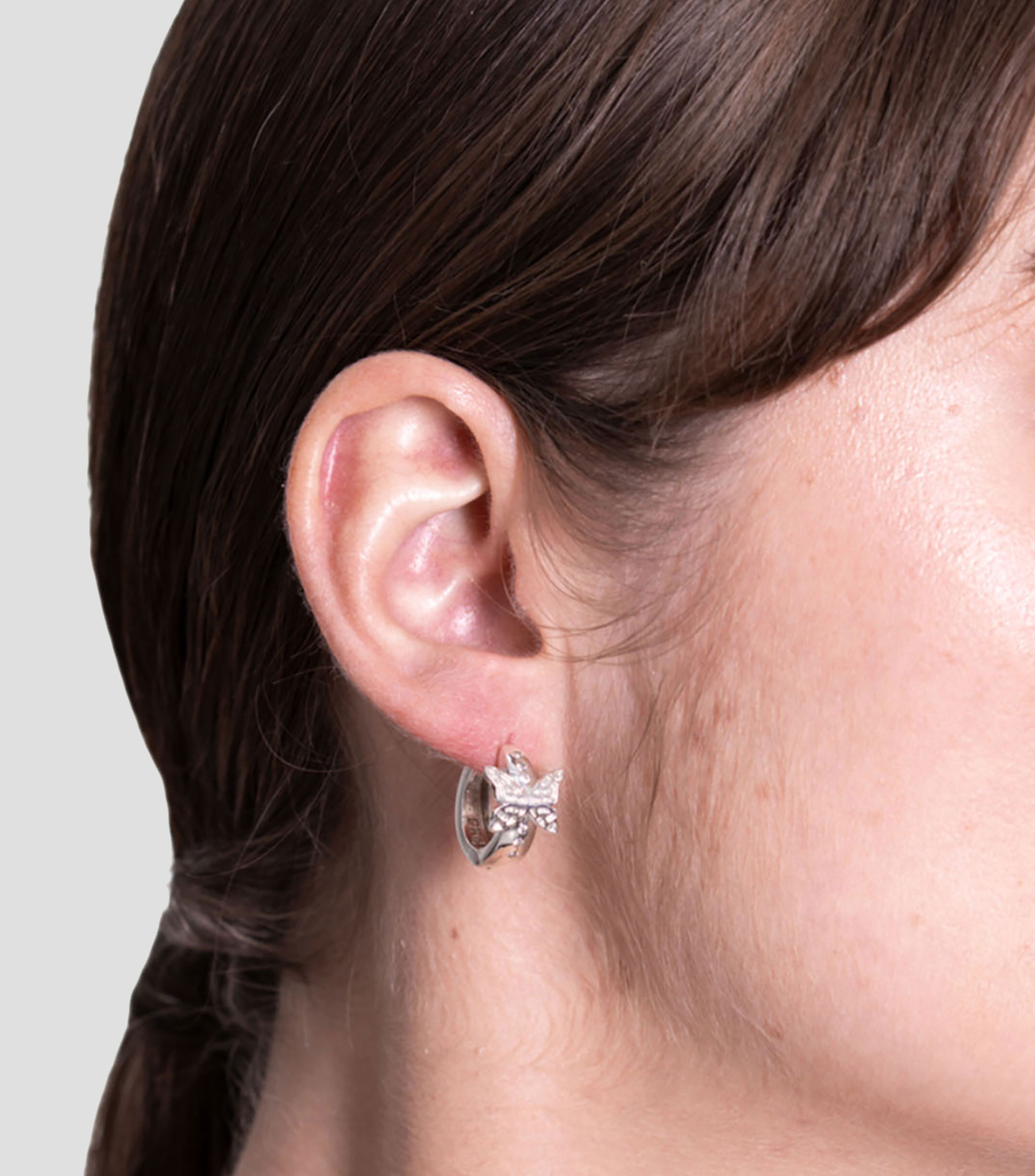 Aretes en plata .925 de mariposa con cristales Mujer