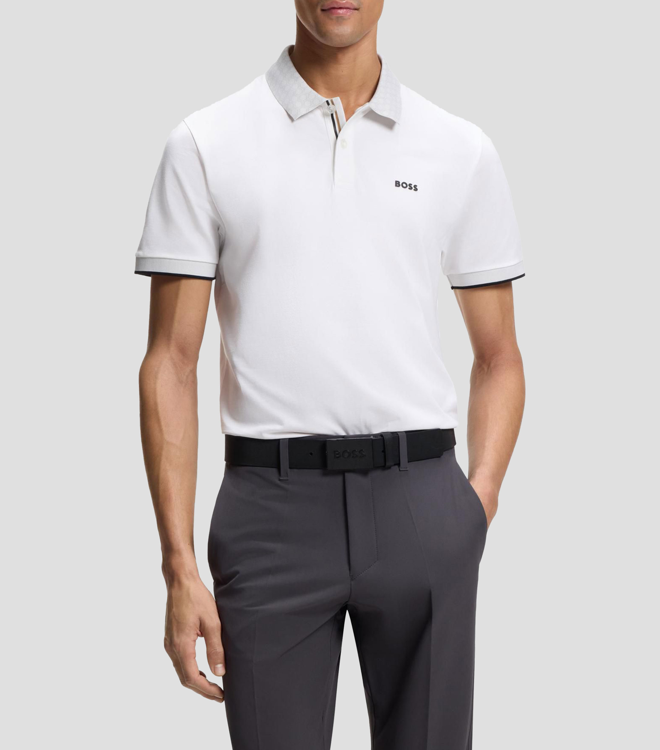 Playera polo Paddy de algodón elástico con control de la humedad Hombre