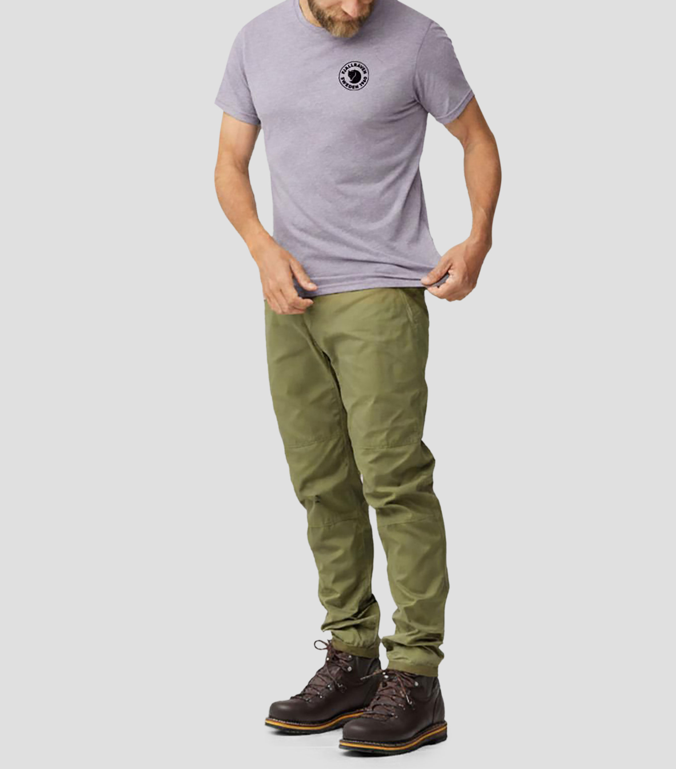 Playera de cuello redondo con manga corta lisa Hombre