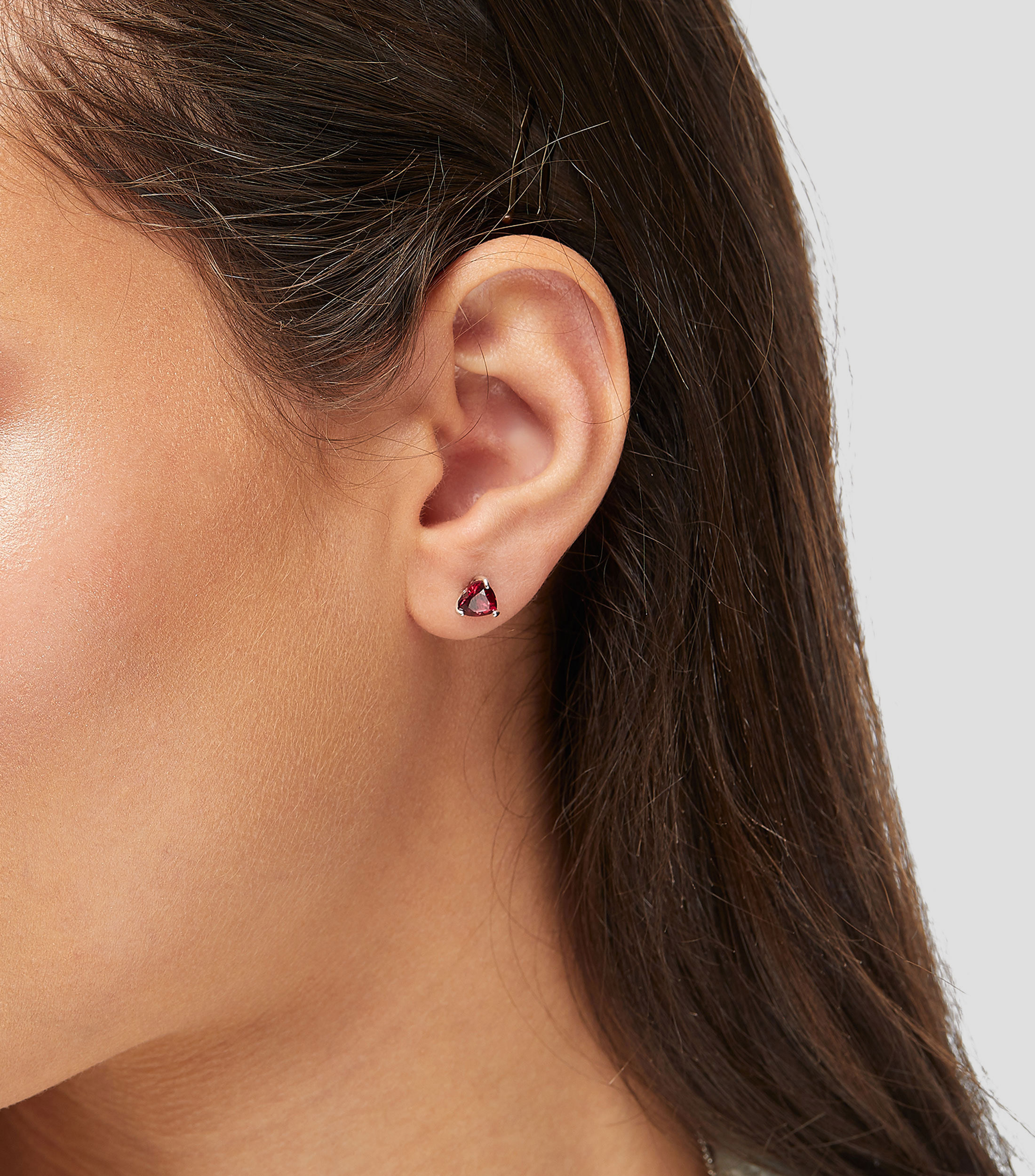 Aretes en Plata Red Heart con Cristal Mujer