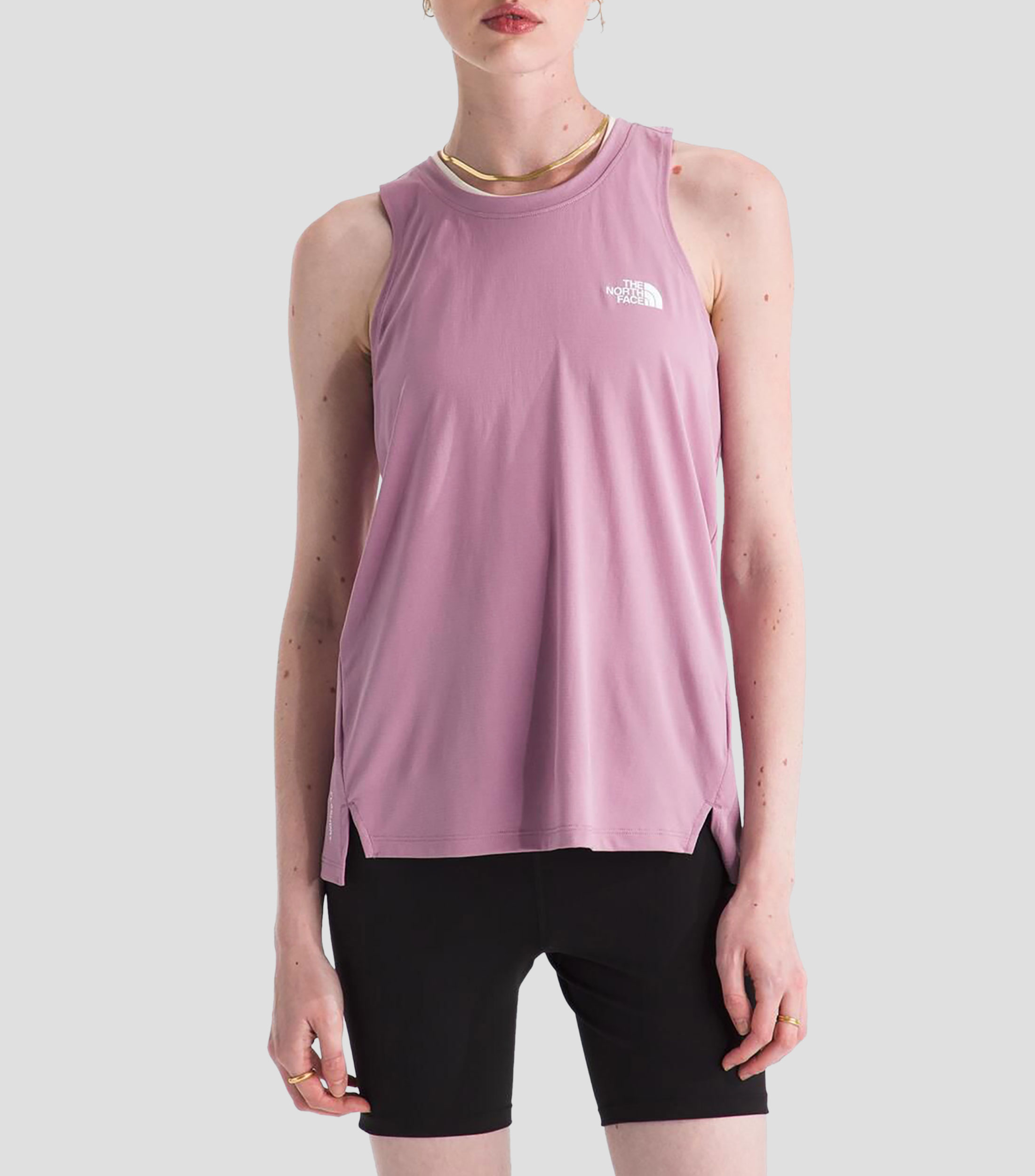 Tank top para entrenamiento Flex cuello redondo sin mangas lisa Mujer