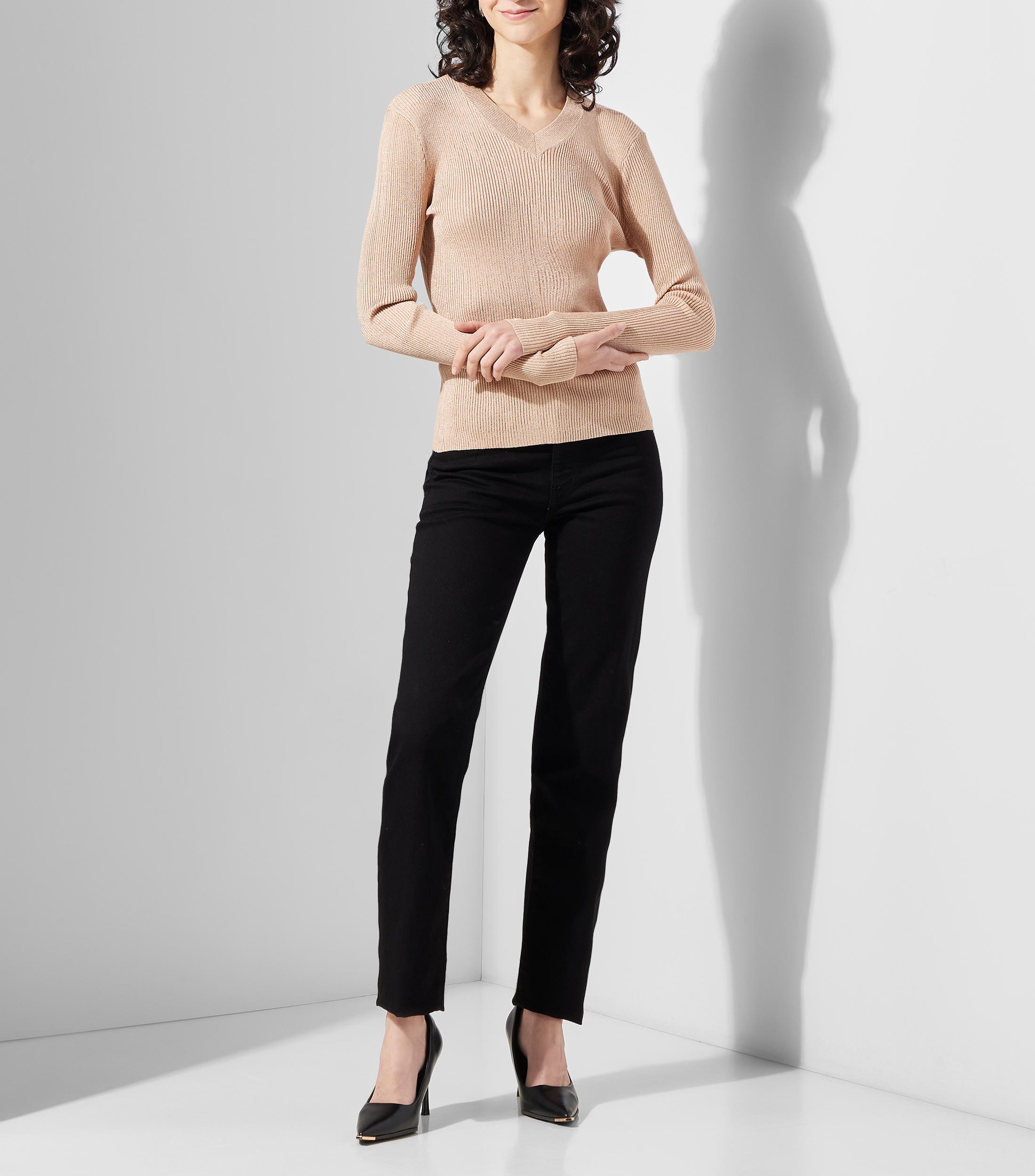 Suéter cuello V Mujer