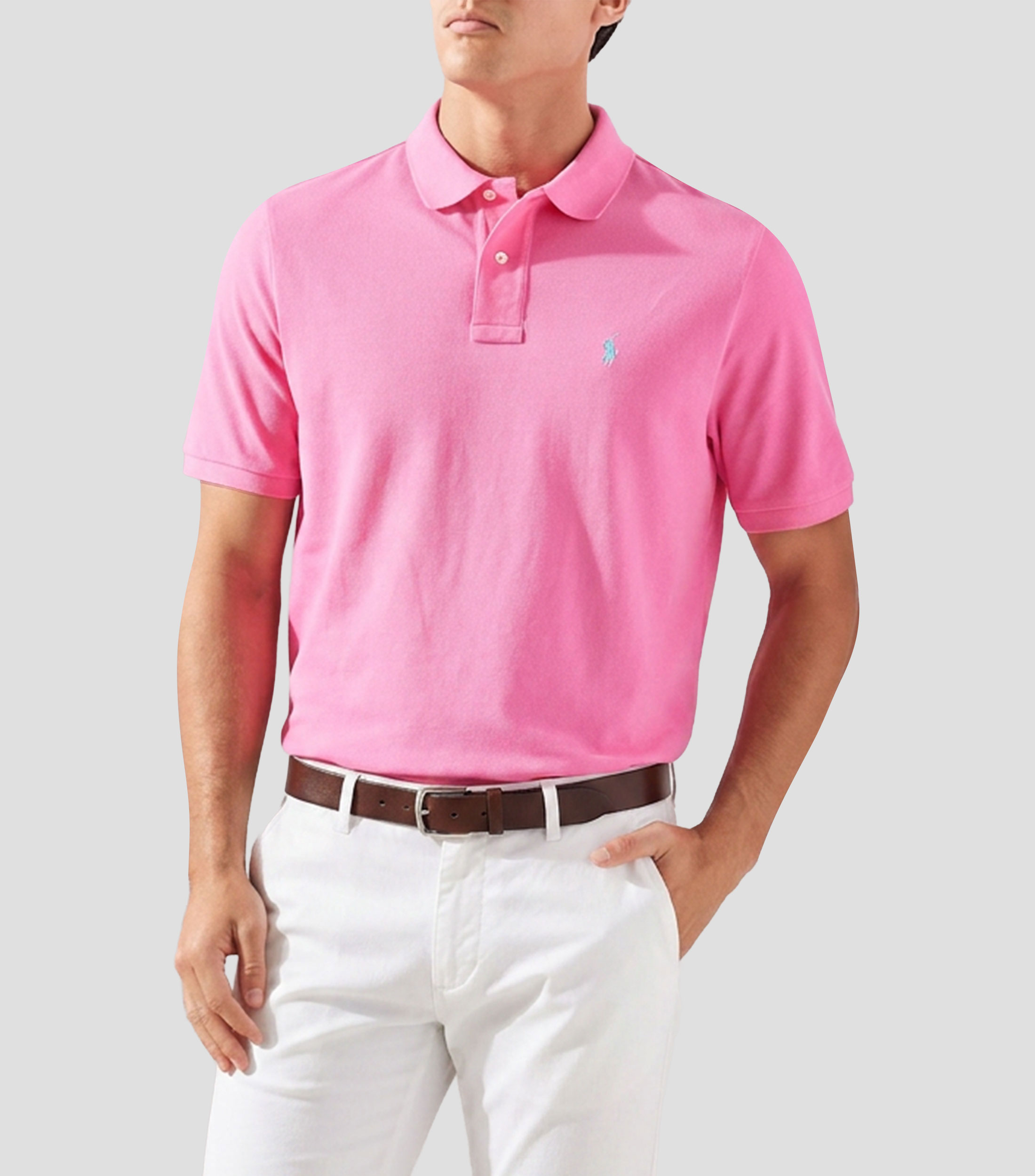 Playera tipo polo manga corta lisa Hombre