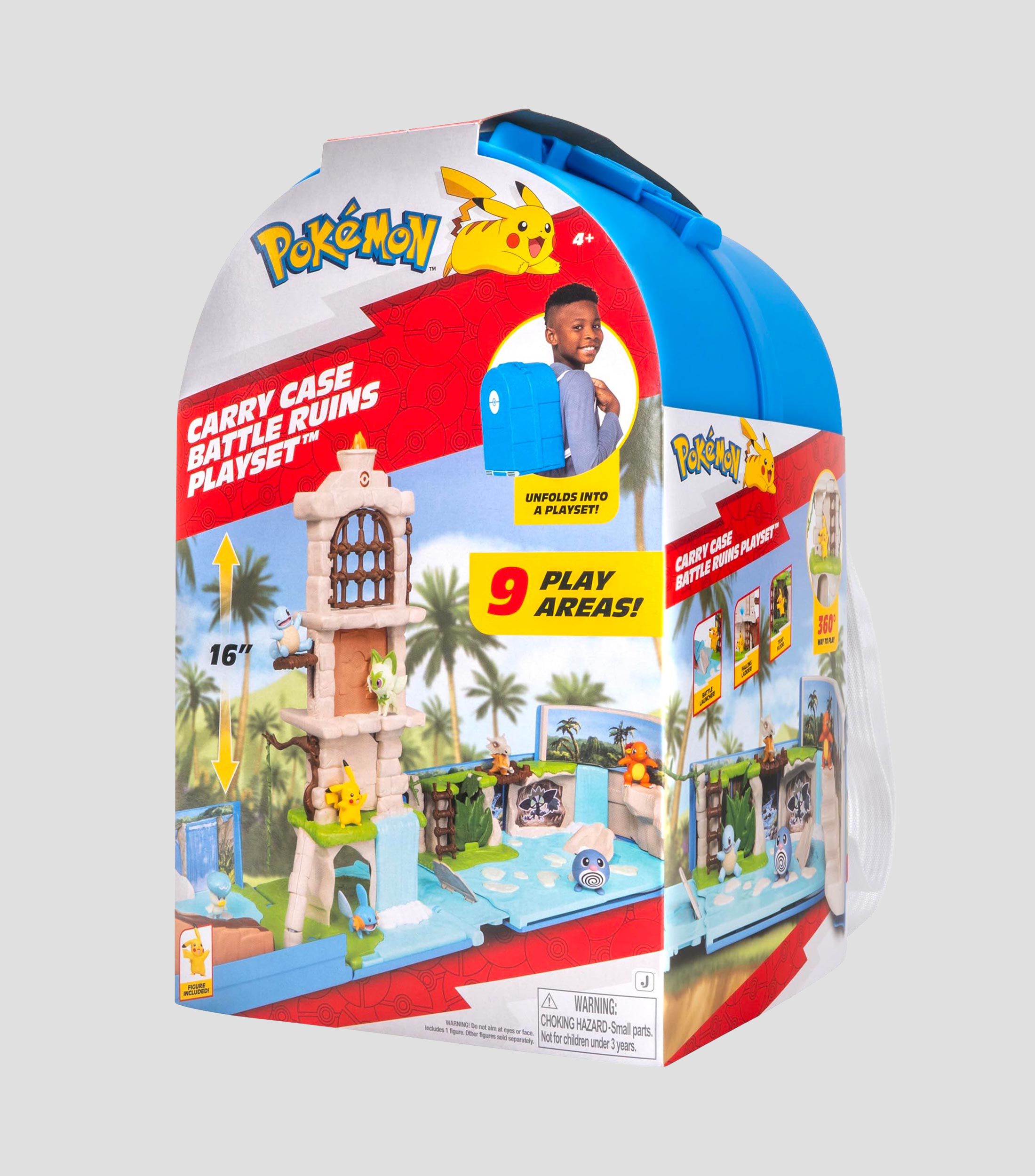 Estuche de transporte Pokémon Ruinas de Batalla: juego portátil con figura de Pikachu