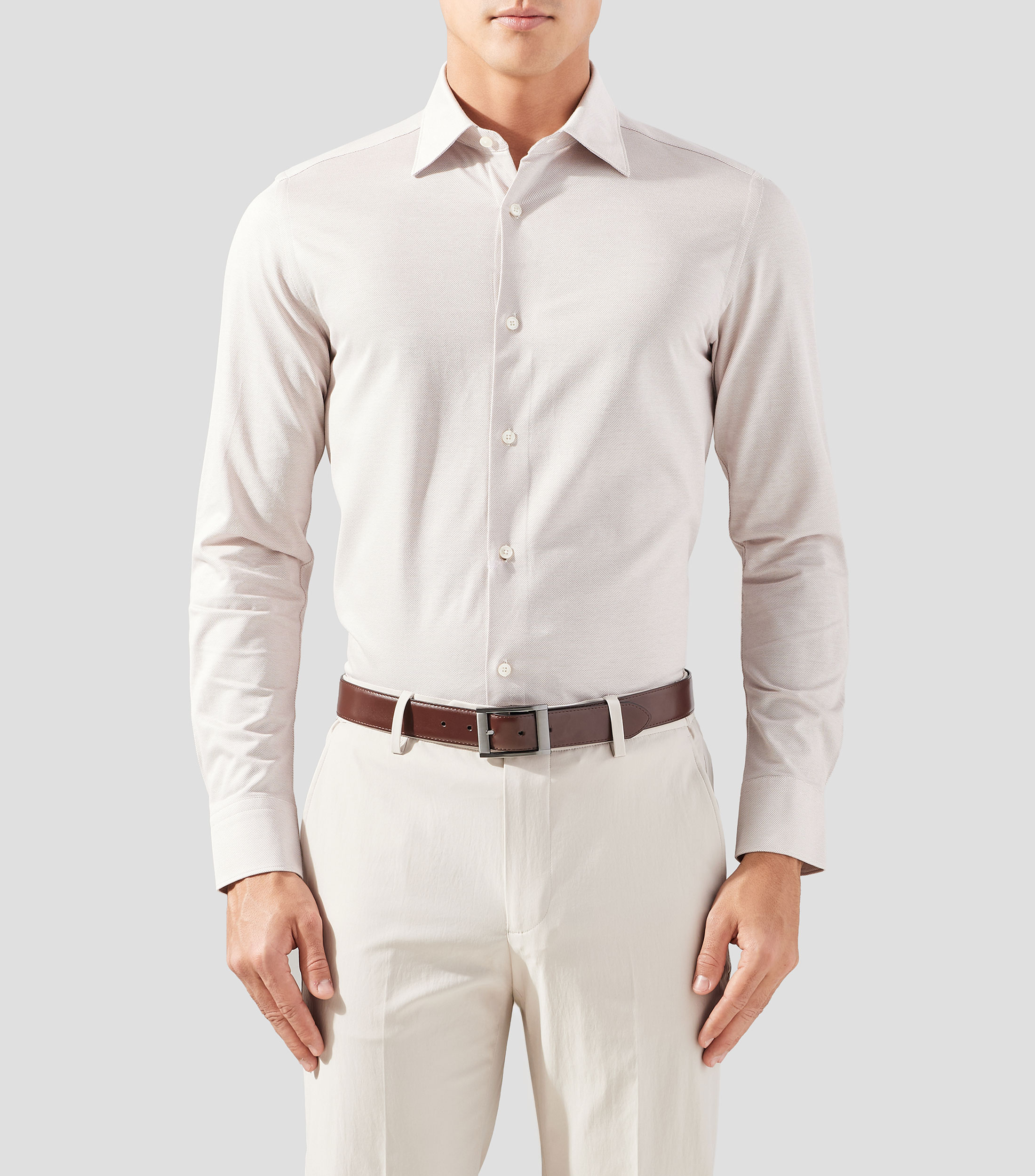 Camisa microdiseño manga larga Hombre