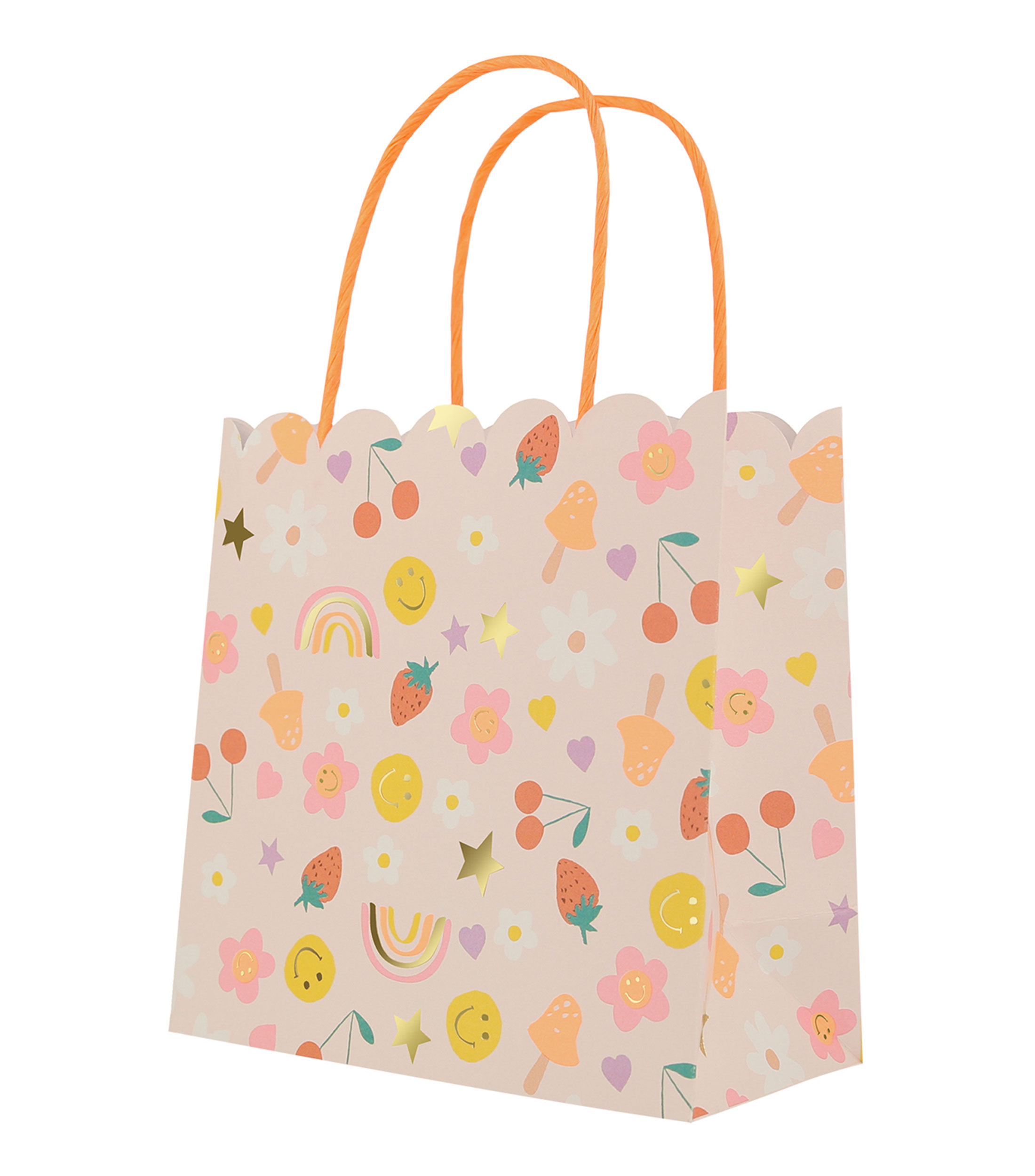 Set 8 Bolsas de papel para fiesta Happy Face Icons