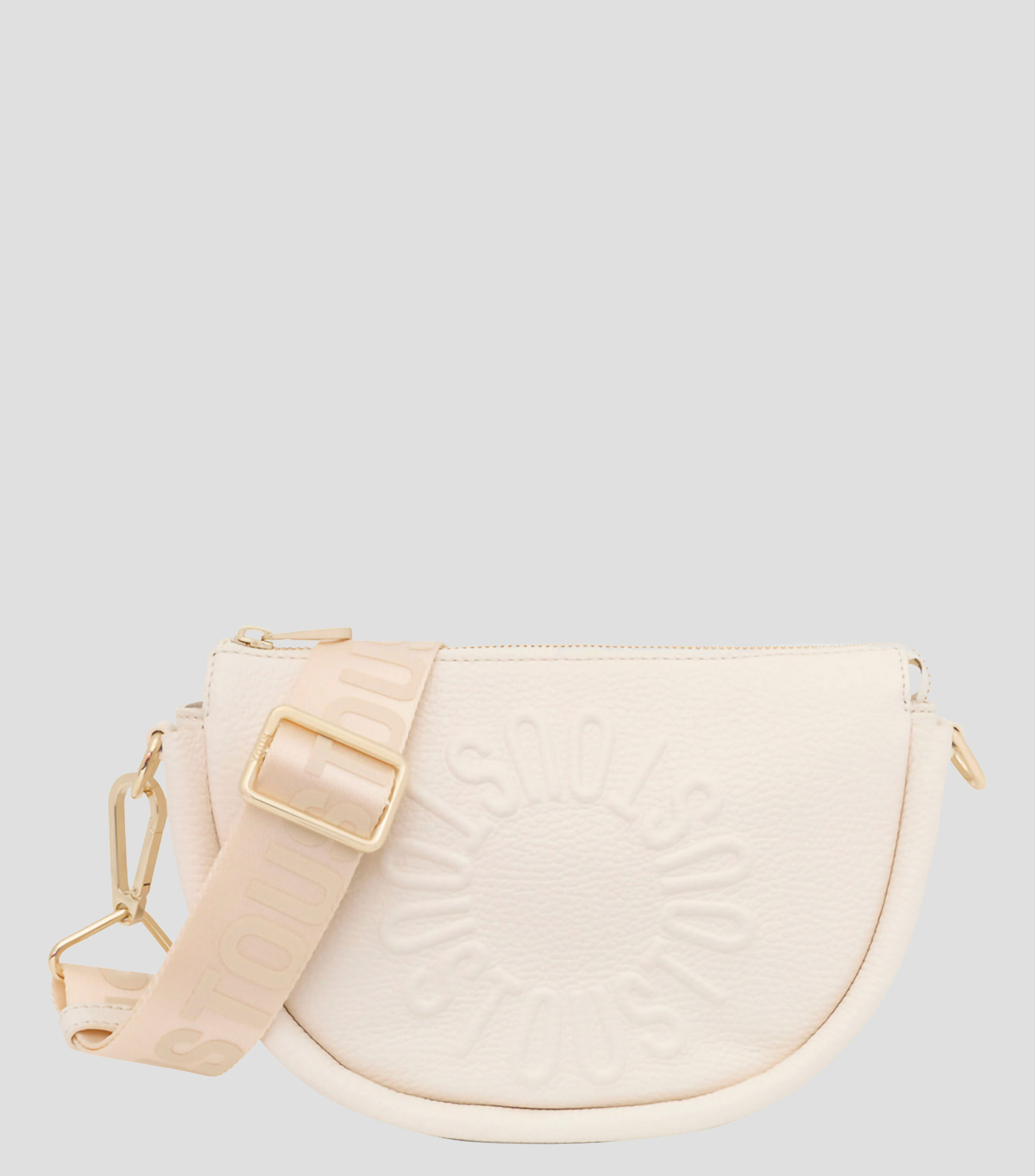 Bolso Crossbody beige en piel Miranda texturizado Mujer