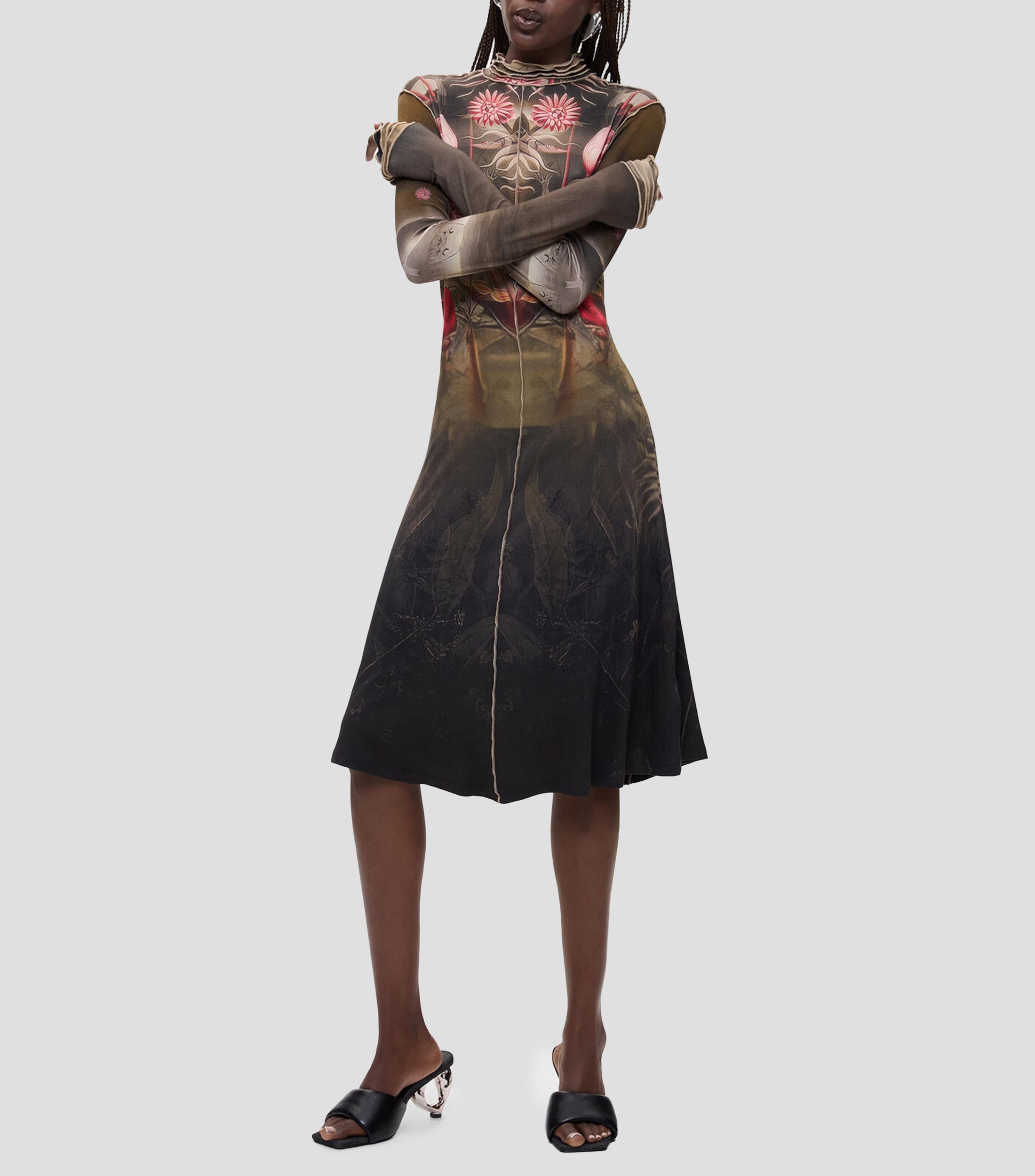 Vestido midi manga larga fantasía Mujer