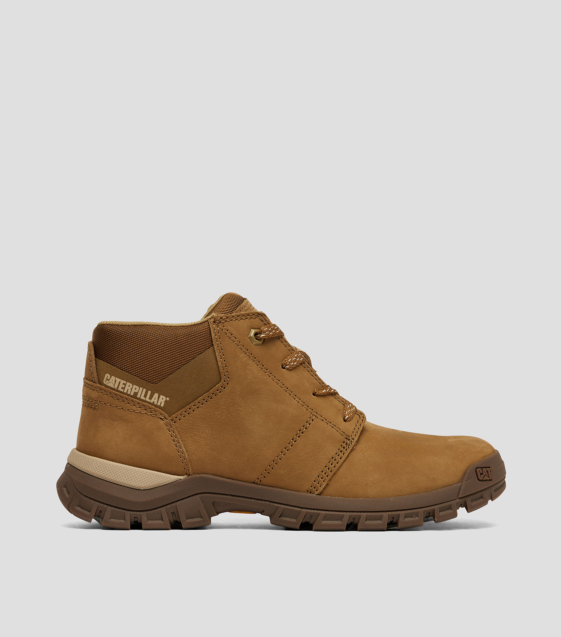 Botines en piel con tacón bajo media luna Hombre
