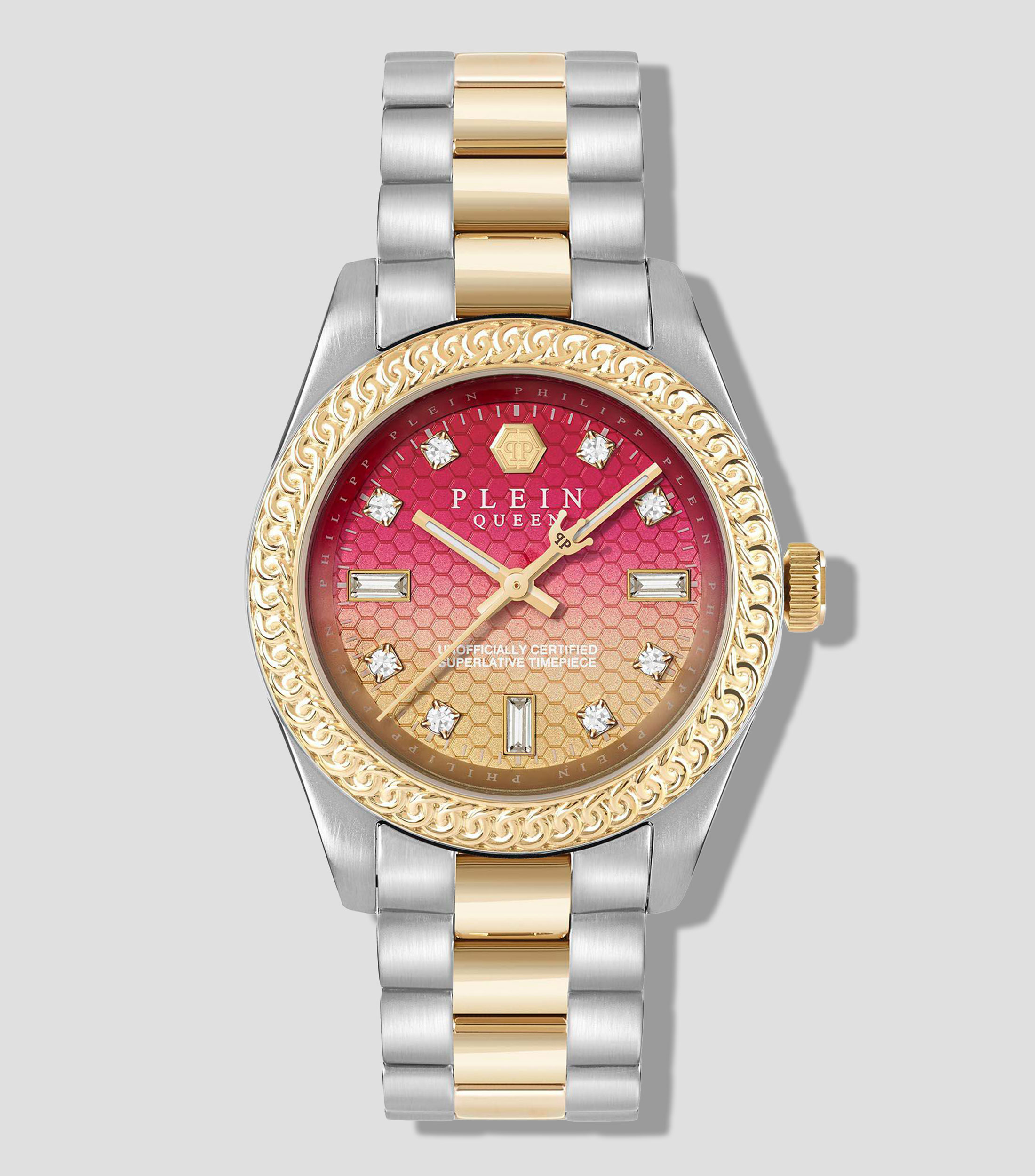 Reloj para Mujer Queen Supreme casual plateado/dorado