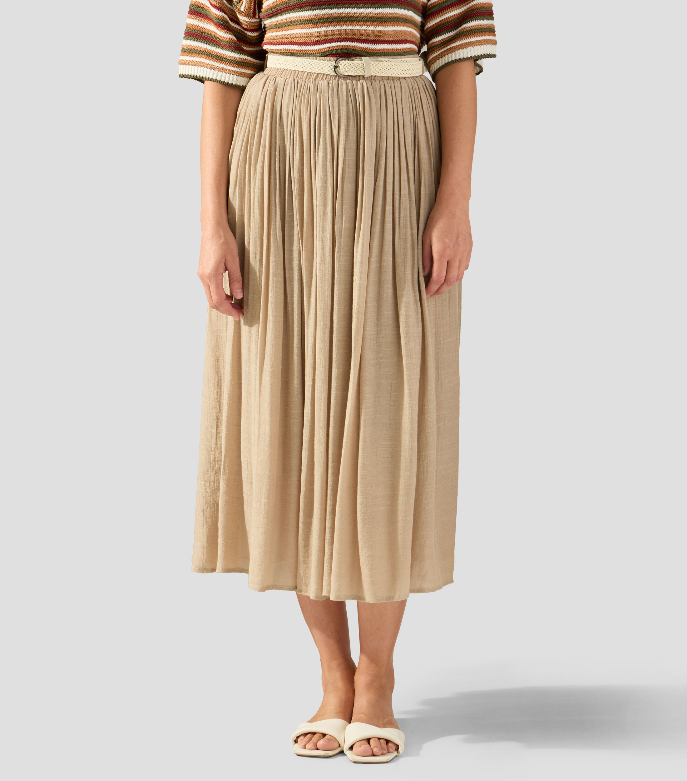 Falda larga de corte A lisa Mujer