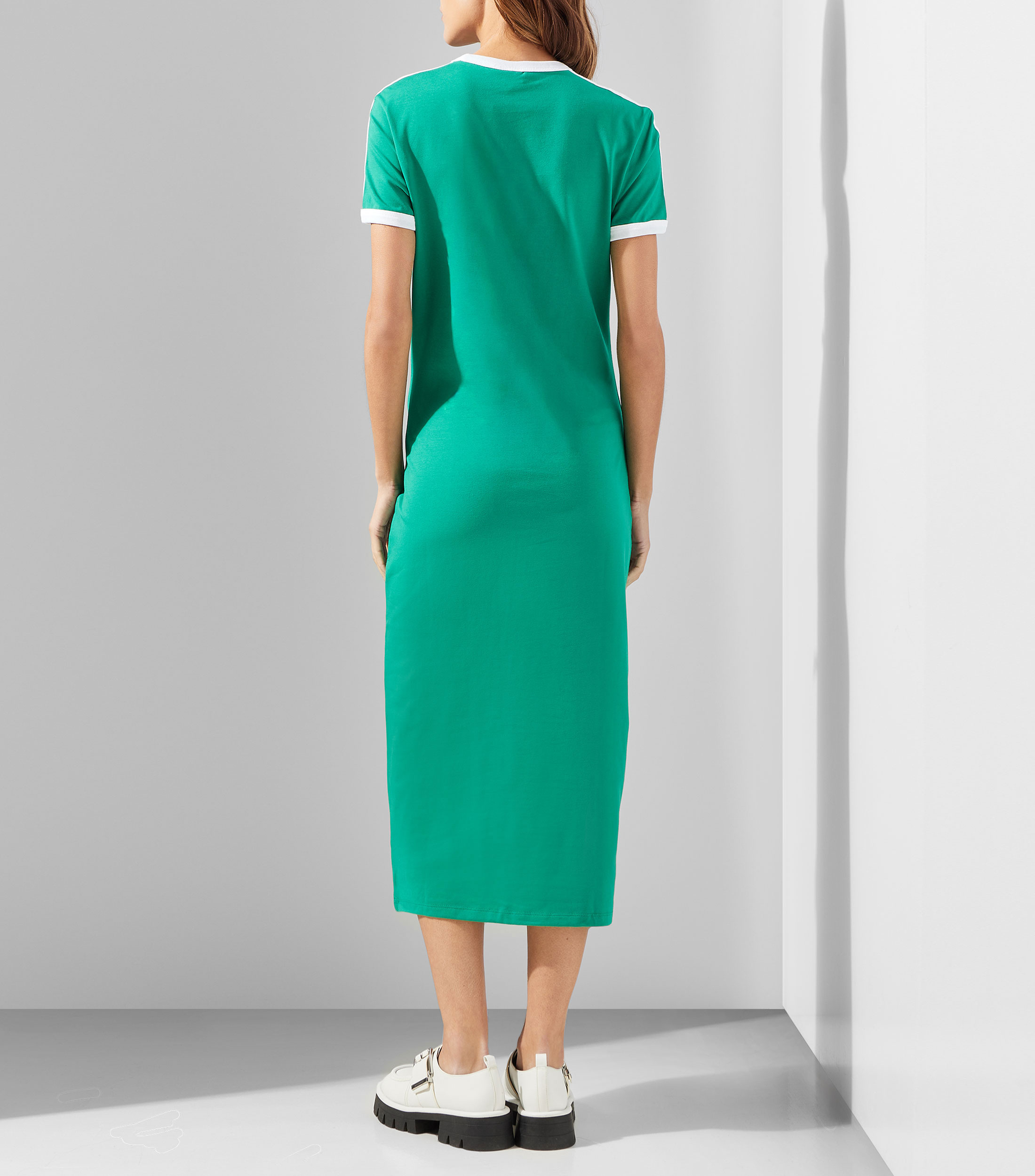 Vestido largo franjas Mujer