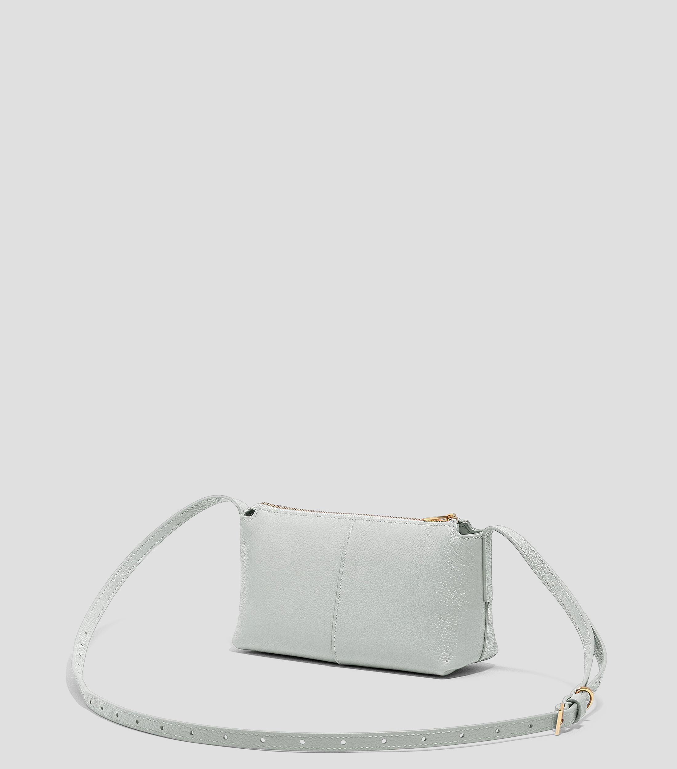 Bolsa crossbody lisa con detalle texturizado Mujer
