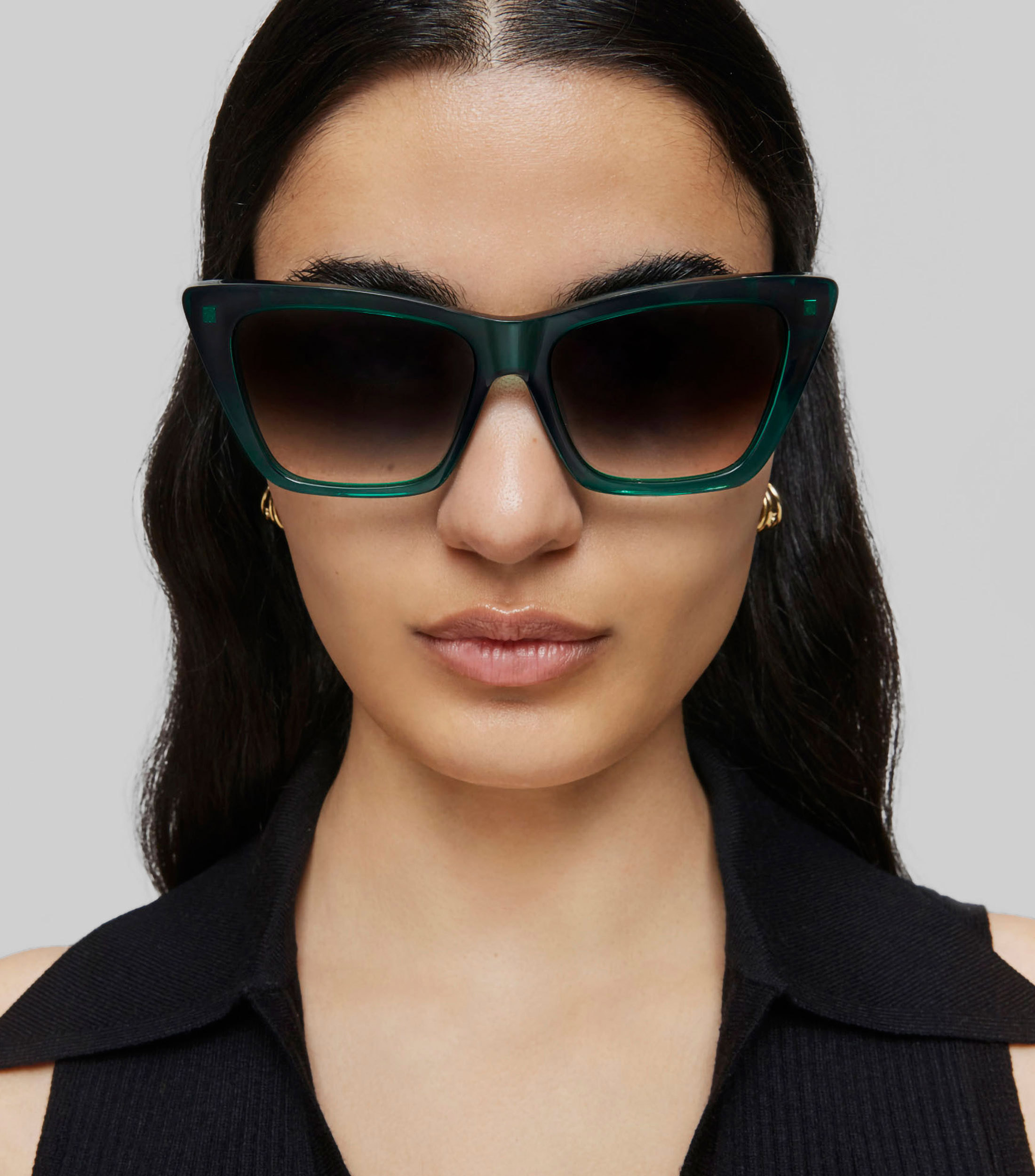 Lentes de sol cuadrados Verde Mujer