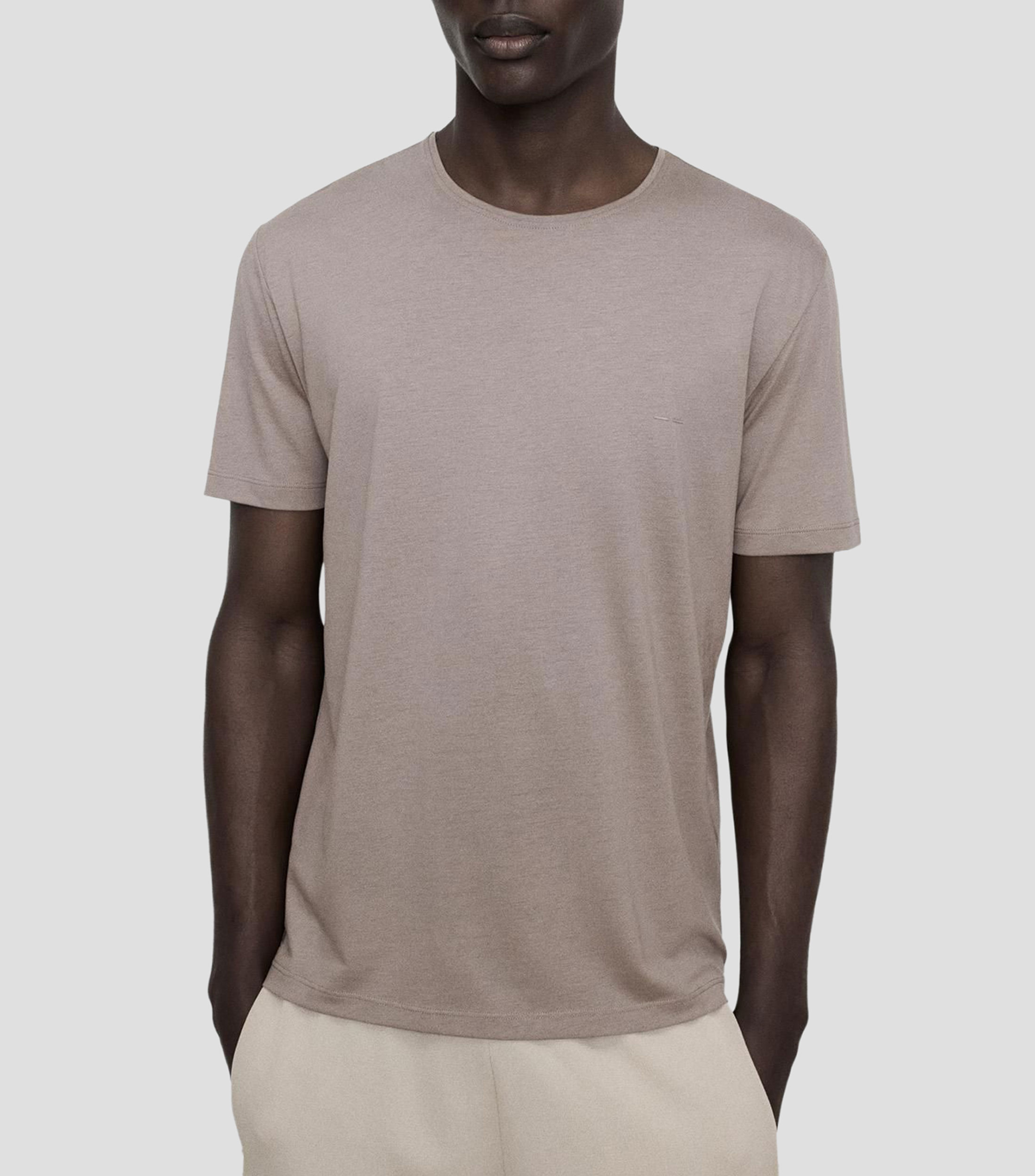 Playera cuello redondo manga corta jaspeada Hombre