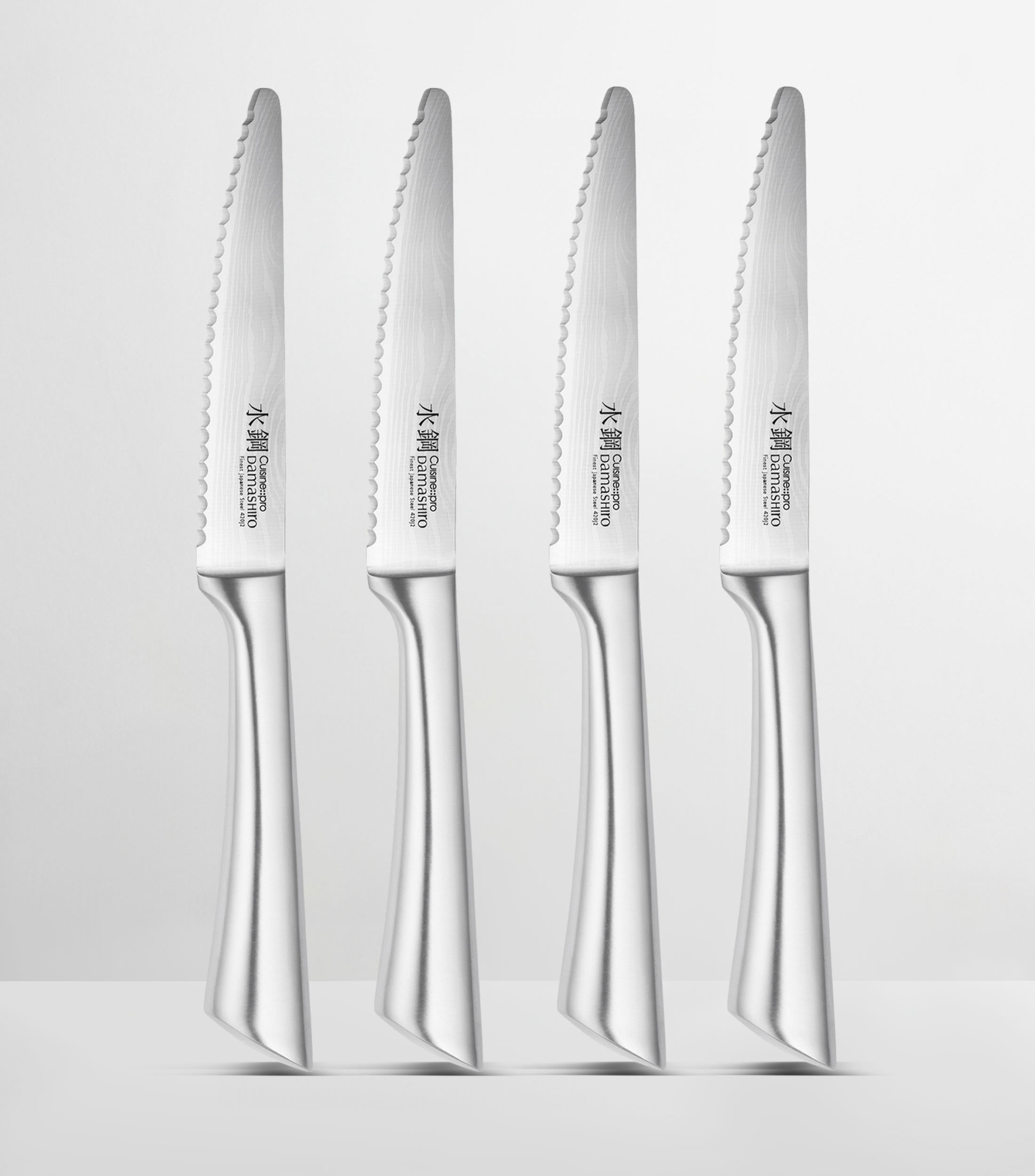 Set de cuchillos 4 piezas para carne Damashiro en acero inoxidable