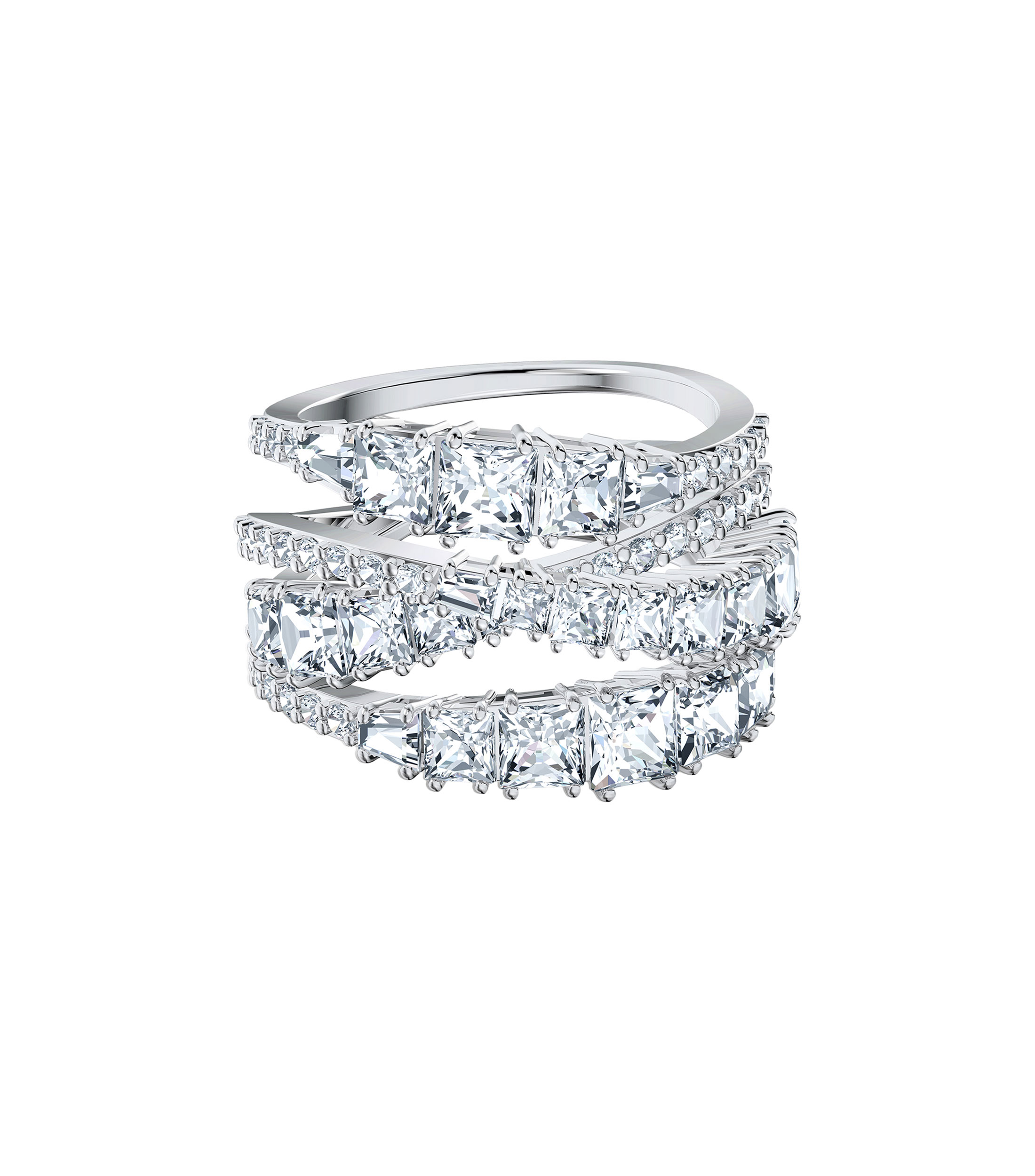 Anillo ancho Twist con cristales Swarovski Mujer, talla 55